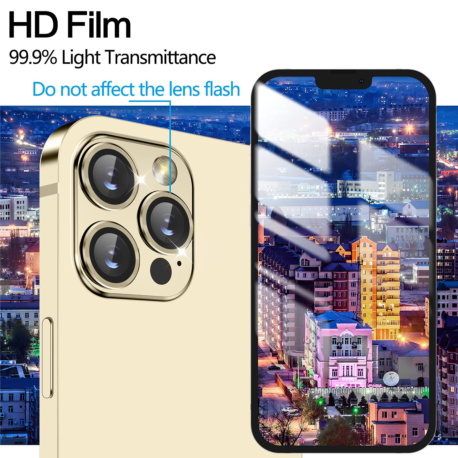 Premium Tempered Glass Camera Lens Protector for iPhone 13 Pro (6.1