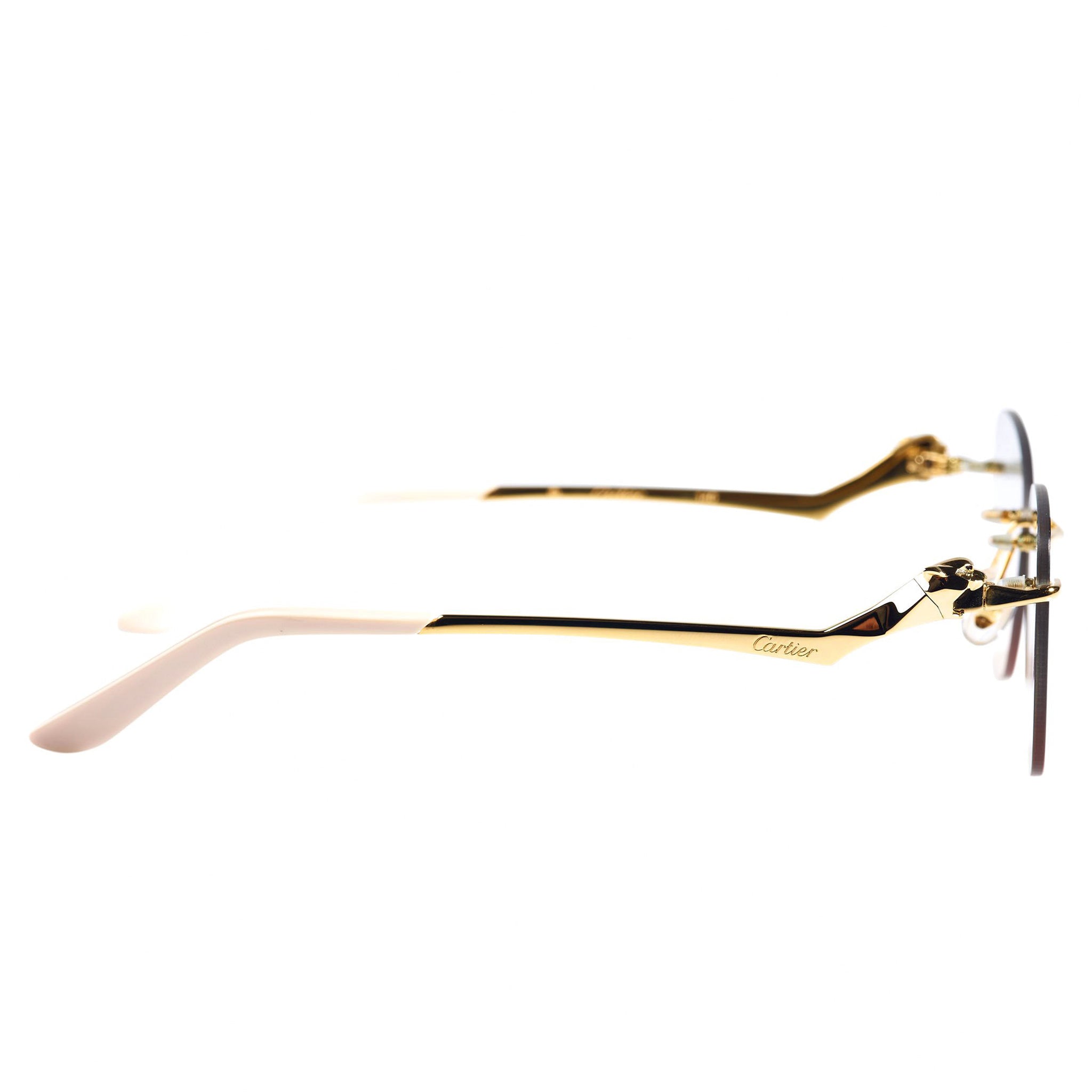 Cartier Panthere De Cartier CT0120O 002 Rimless Sunglasses for Women & Men - Luxury Designer Eyewear for Fashion & Outdoor Activities