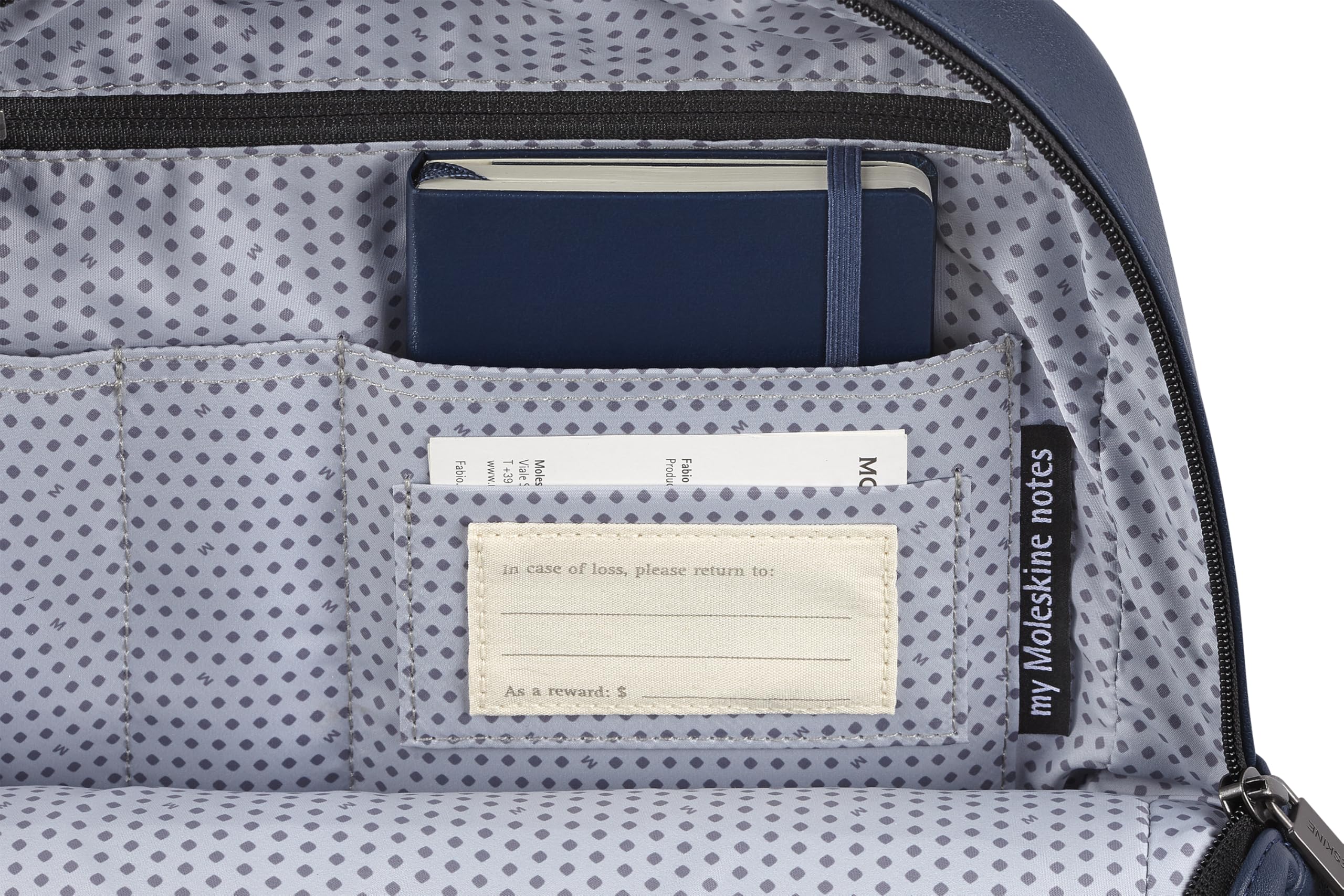 Moleskine Classic 2.0 Small Backpack 14 Inch Laptop Backpack for Women & Men - Water-Resistant Sapphire Blue Daypack for Work, School, Travel & Commuting