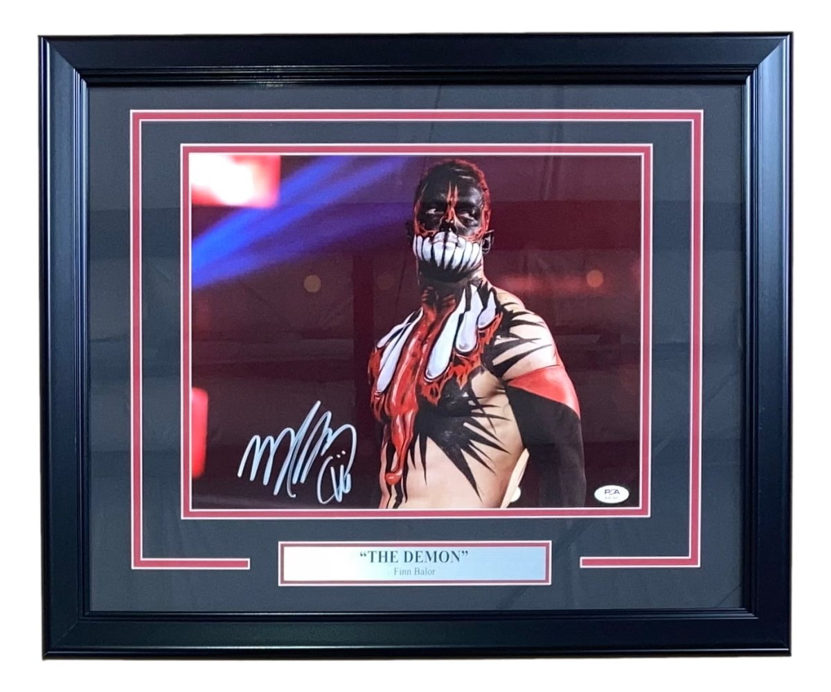 Finn Balor Signed Framed 11x14 WWE The Demon Photo PSA Certified - Authentic Wrestling Memorabilia for Collectors & Man Cave Decor