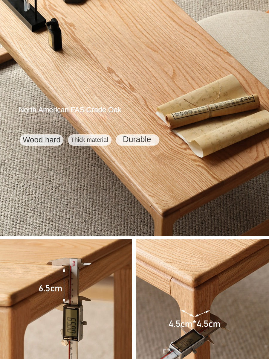 Premium Solid Oak and Ash Wood Tea Table - Handcrafted Rustic Coffee Table for Living Room, Lounge, or Patio - Perfect for Tea Time, Reading, and Relaxation