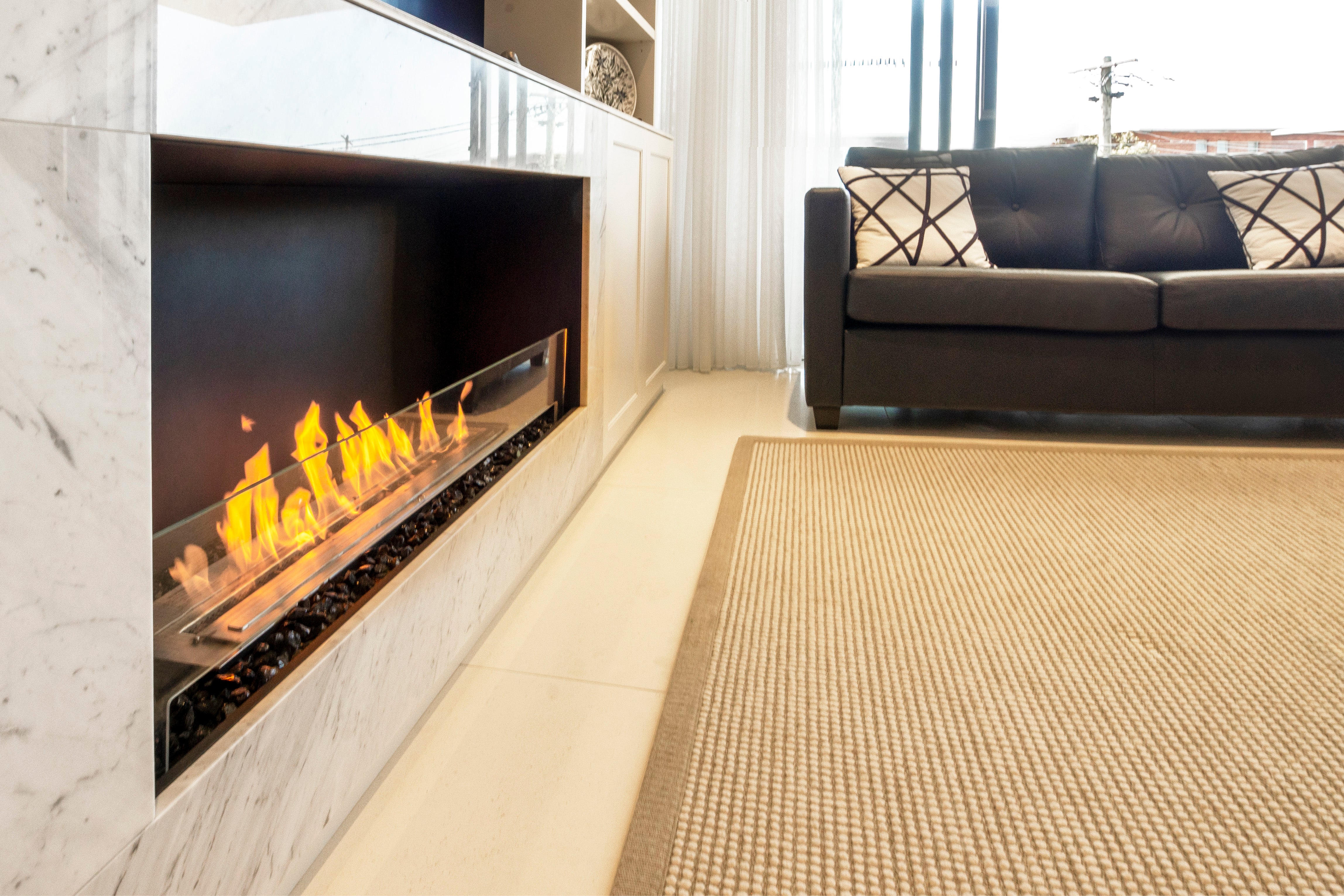 EcoSmart Fire Flex 50SS Single Sided Fireplace Insert - Energy Efficient Electric Fireplace Heater for Home, Living Room & Bedroom - Realistic Flame Effect with Adjustable Thermostat