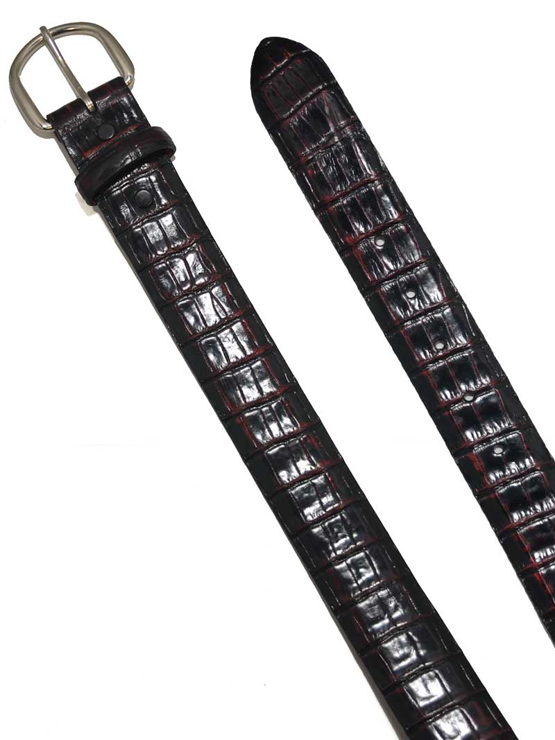 Lucchese B1456 Genuine Alligator Hornback Caiman Leather Belt for Men - Handcrafted in USA - Premium Black Dress Belt for Business & Formal Occasions