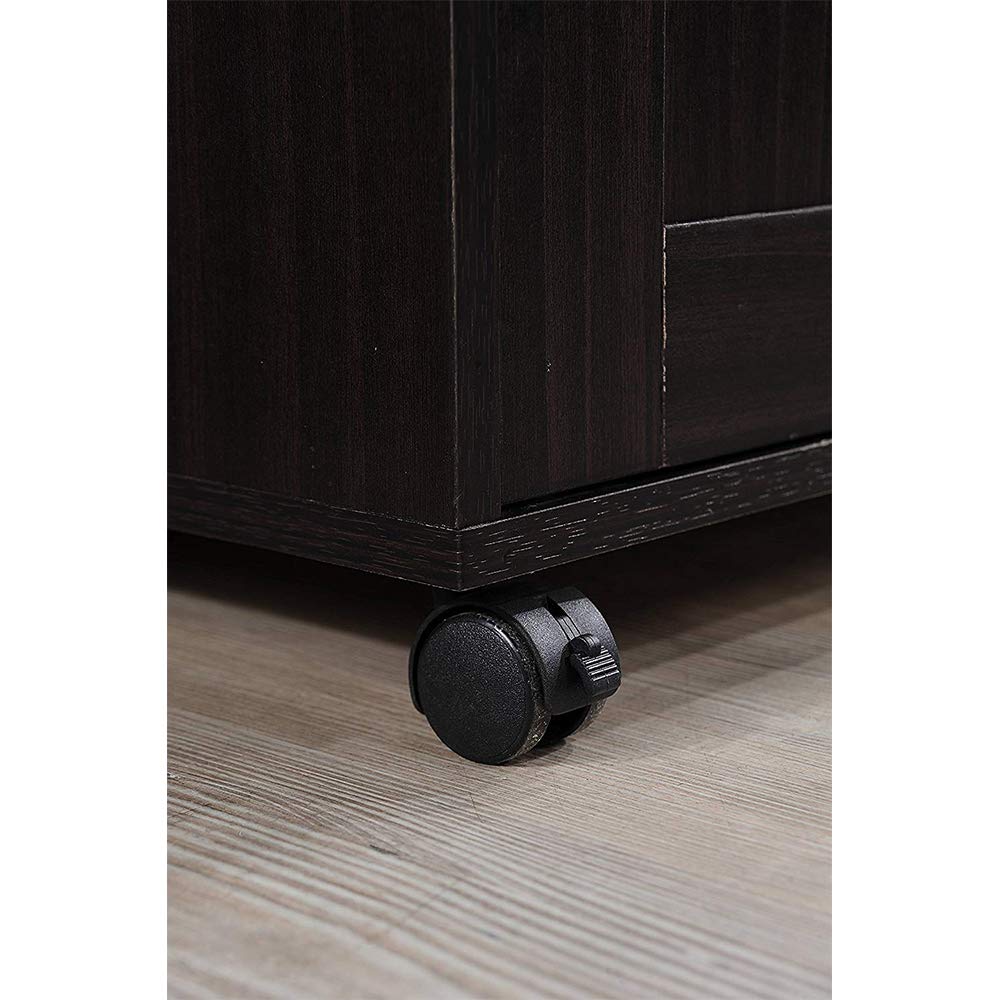 Hodedah Kitchen Island with Spice Rack, Towel Rack & Drawer - Chocolate Finish with Grey Top - Perfect for Small Kitchens, Pantry Organization & Extra Counter Space