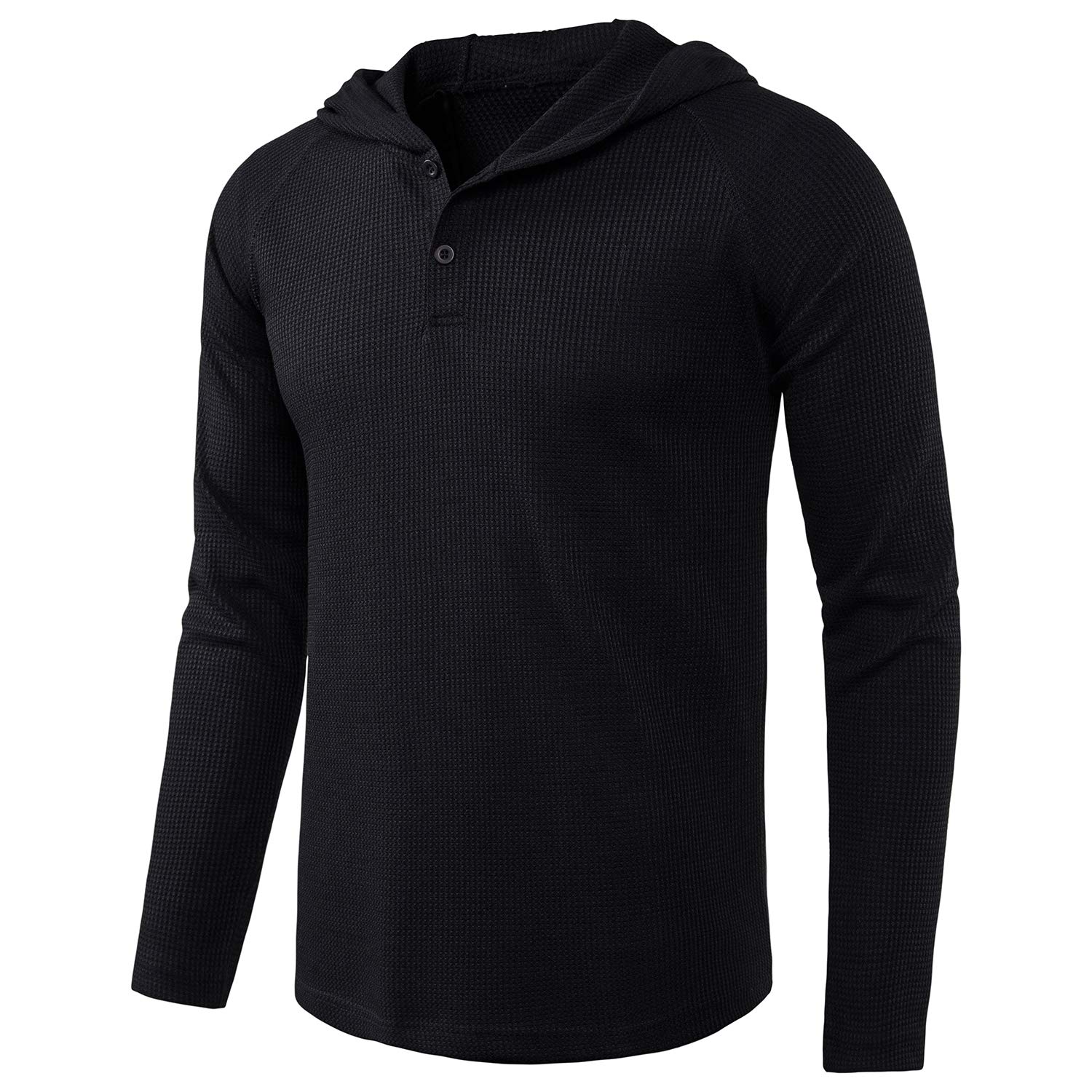 Men's Lightweight Waffle Pullover Hoodie - Breathable Raglan Athletic Sweatshirt for Running, Gym & Casual Wear | Activewear for Men