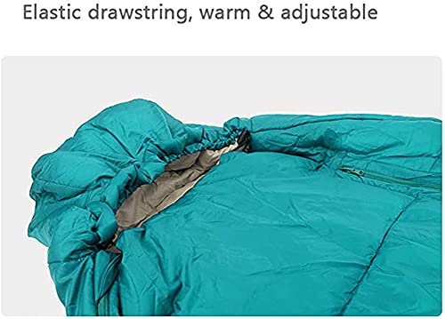 Portable Outdoor Camping Mummy Sleeping Bag for Adults & Kids - 3 Season Warm & Cold Weather Full Body Wearable Sleeping Bag with Arm/Leg Holes - Perfect for Hiking, Backpacking, Travel, Picnics & Emergency Preparedness - Blue