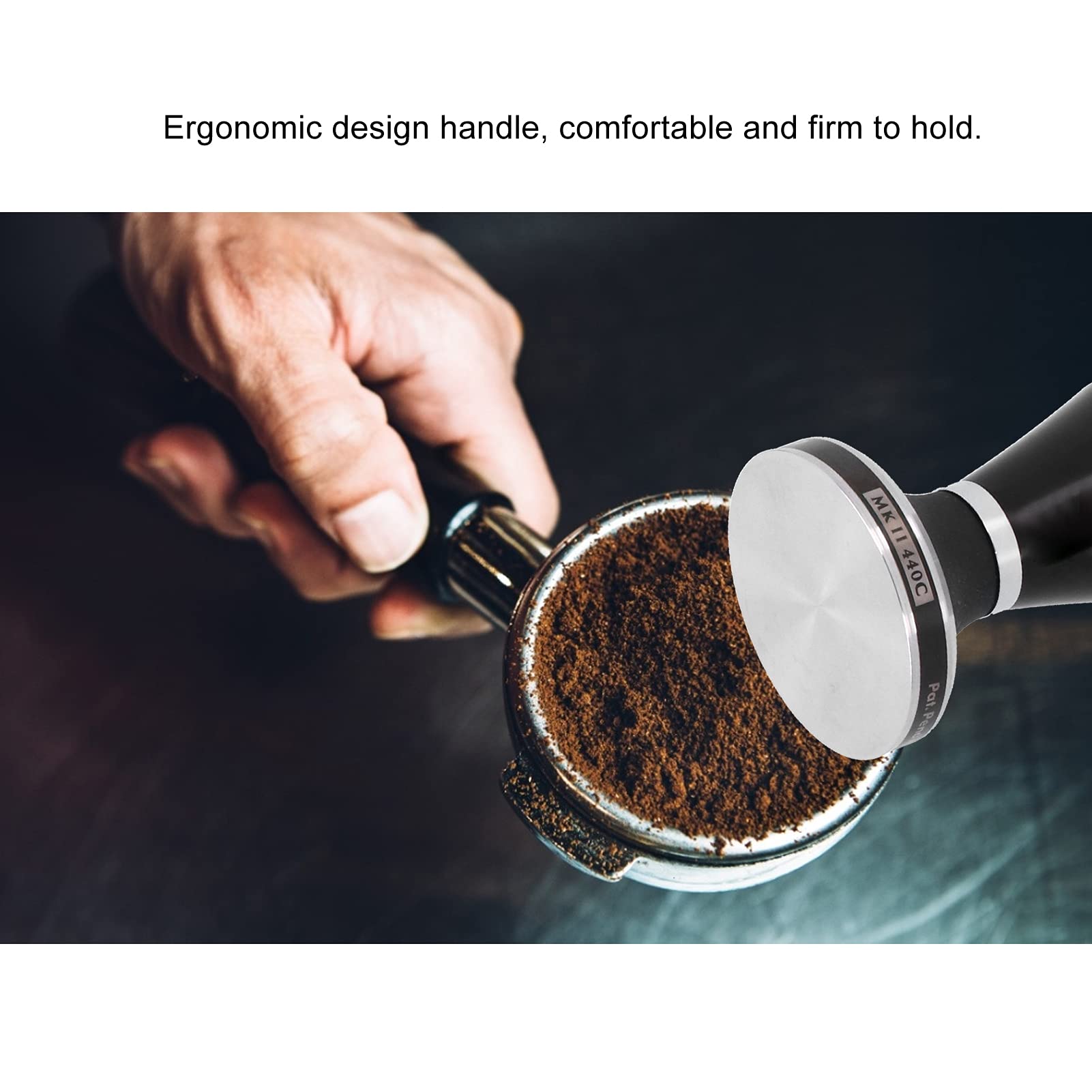 Premium Stainless Steel Coffee Tamper with Flat Base - Perfect for Espresso, Coffee Bars & Home Brewing - Ideal for Coffee Lovers & Baristas - Great for Kitchen & Coffee Shops