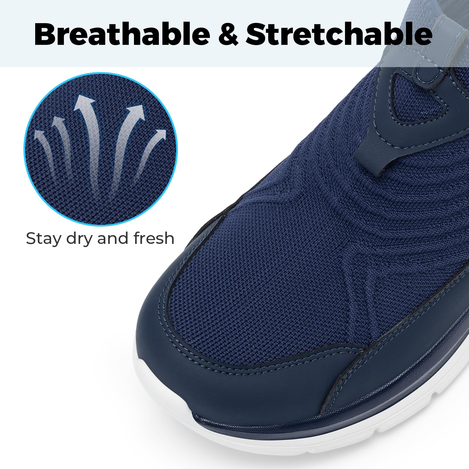 FitVille Men's Extra Wide Slip-On Walking Shoes - Breathable Hands-Free Sneakers for All-Day Comfort | Orthopedic Support for Standing & Walking | Perfect for Work, Travel & Daily Activities