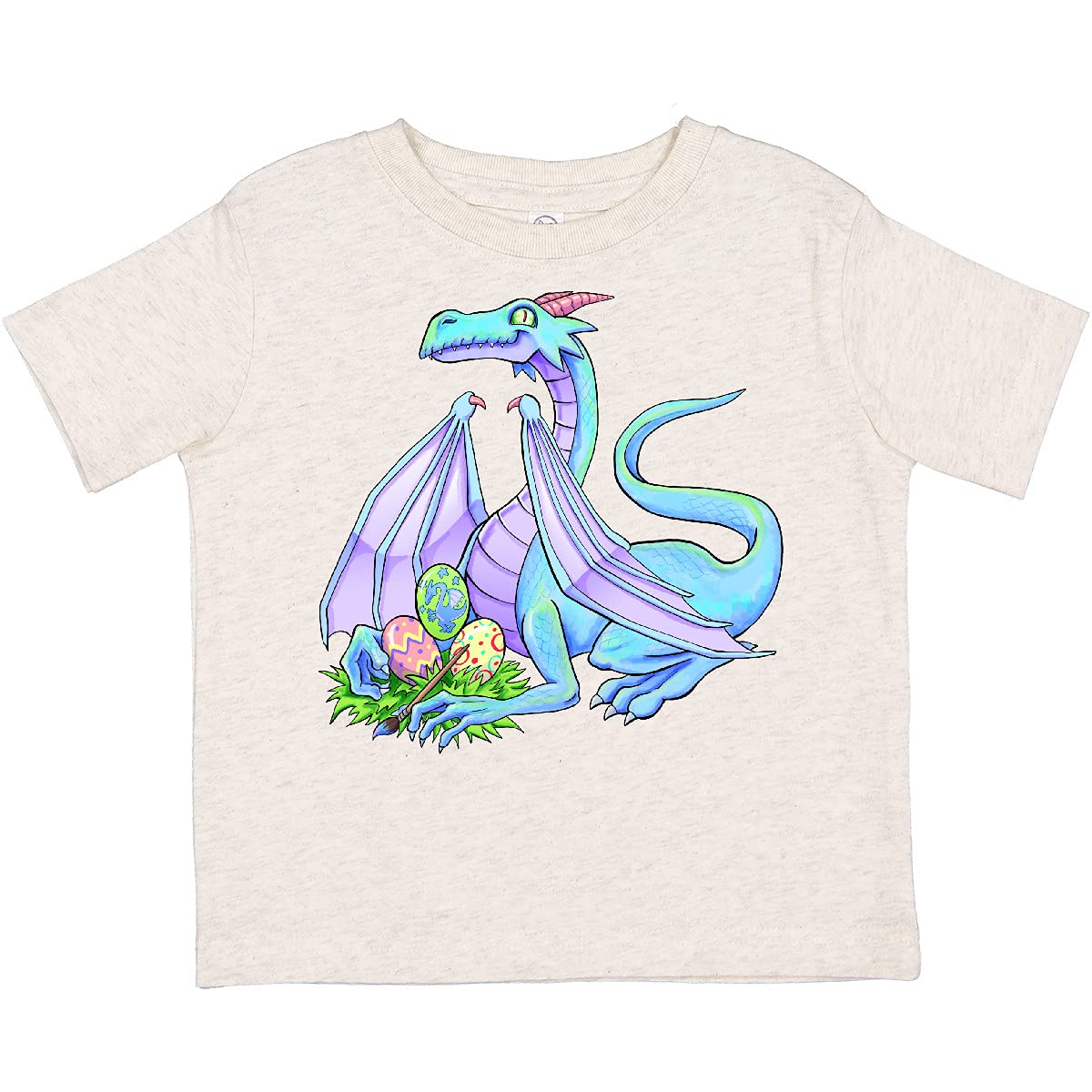 Blue Easter Dragon Toddler T-Shirt - Cute Painted Eggs Design for Holiday Outfits