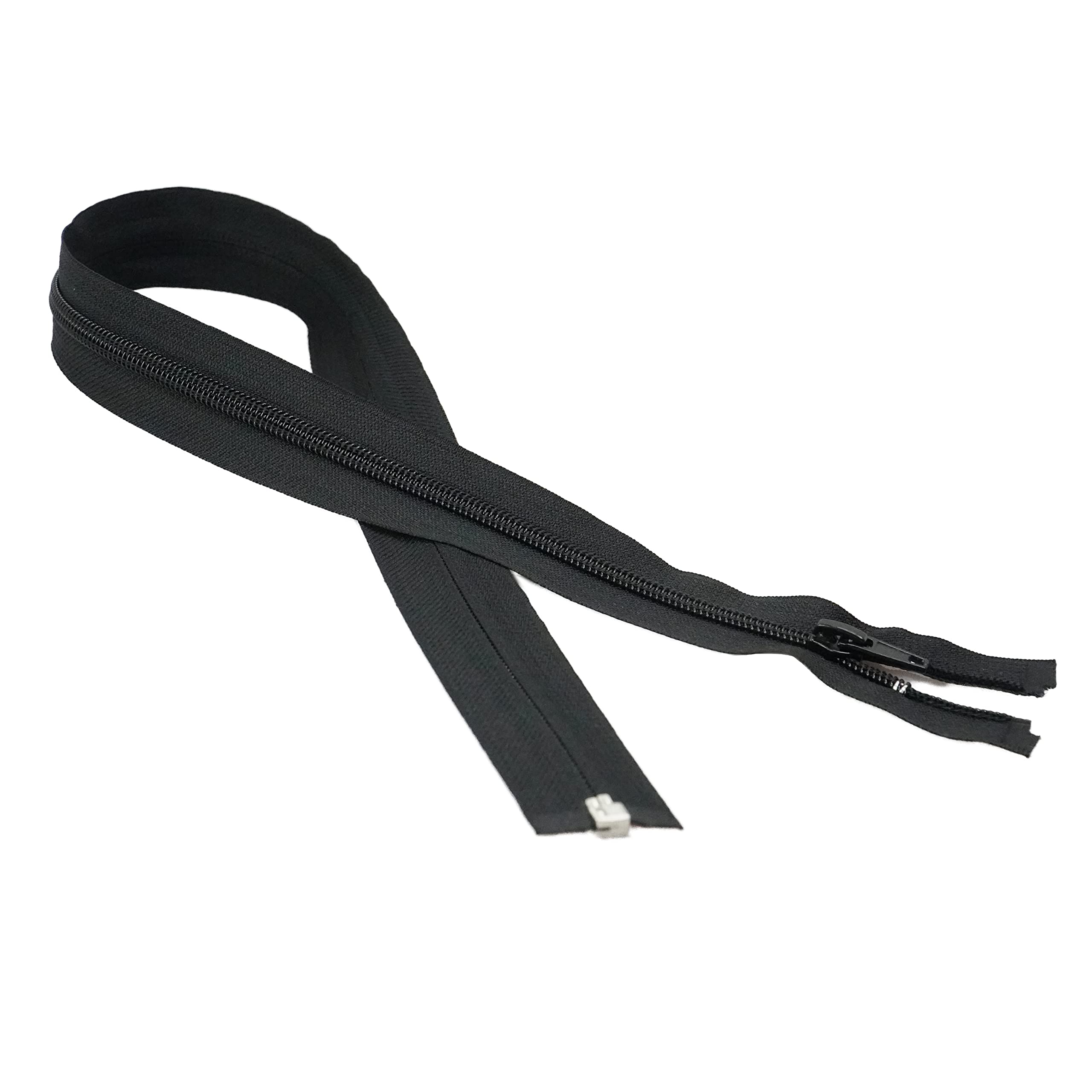6mm Black Nylon Separating Zipper 50cm - Heavy Duty for Jackets, Bags & Outdoor Gear - 1pc