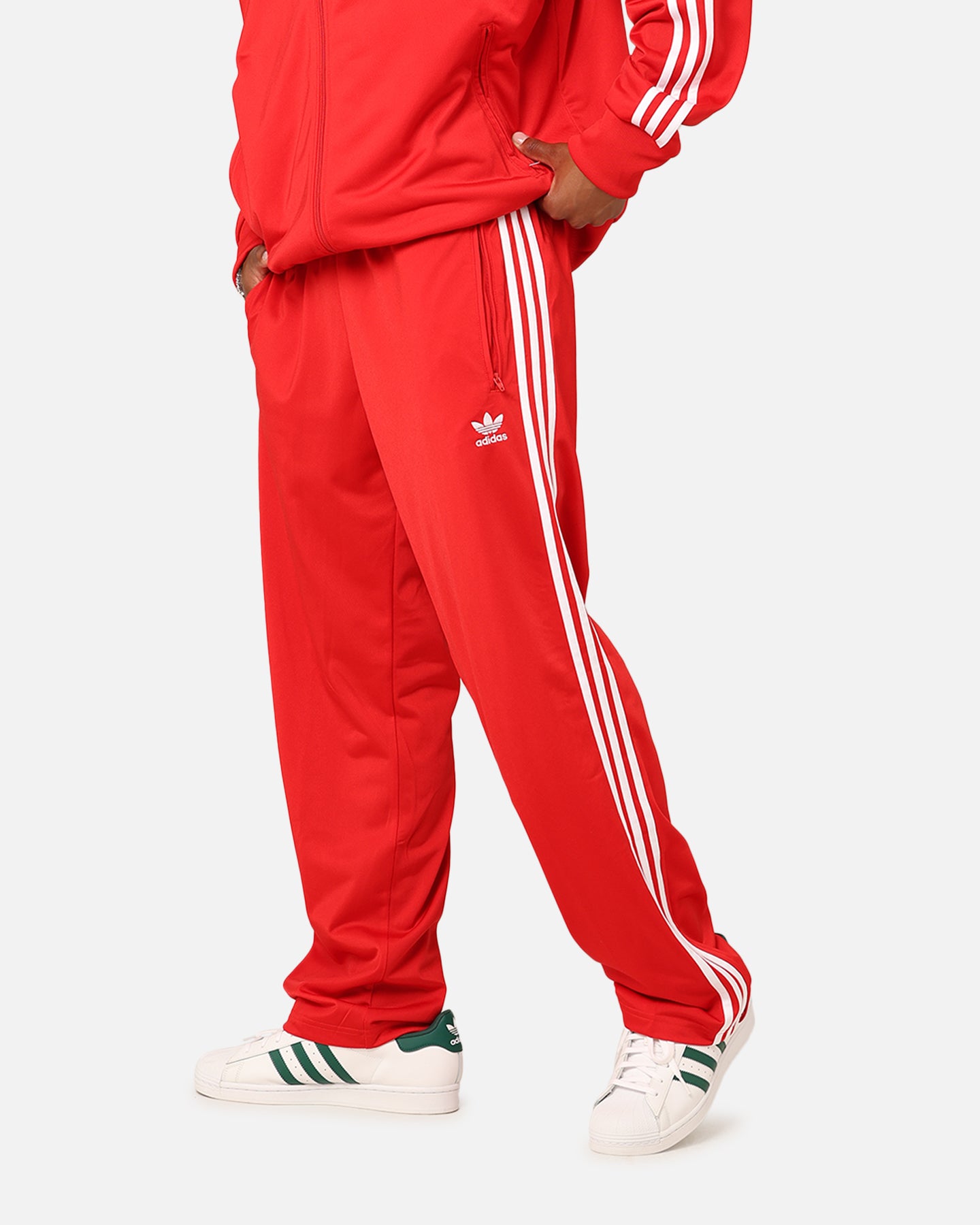 Adidas Adicolor Classics Firebird Track Pants - Better Scarlet/White - Men's Athletic Joggers for Running, Gym & Casual Wear