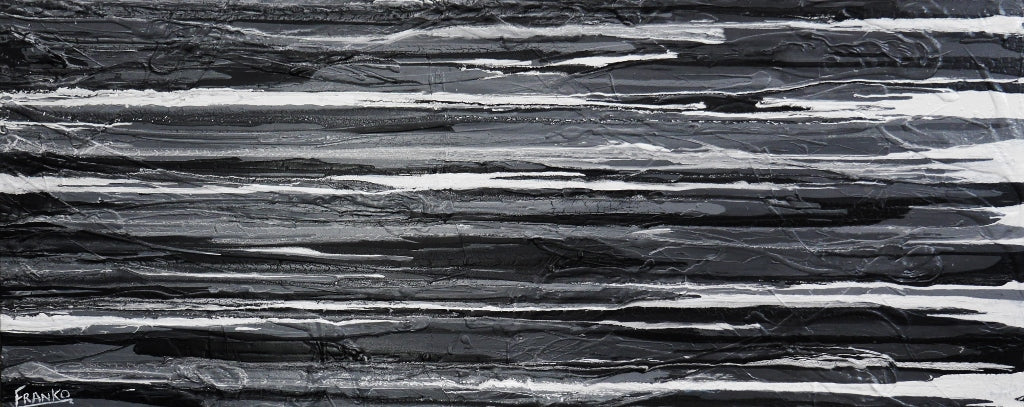 50 Shades of Grey Abstract Textured Painting - 200cm x 80cm Modern Gray White Wall Art for Living Room, Bedroom & Office Decor | Large Contemporary Canvas Artwork