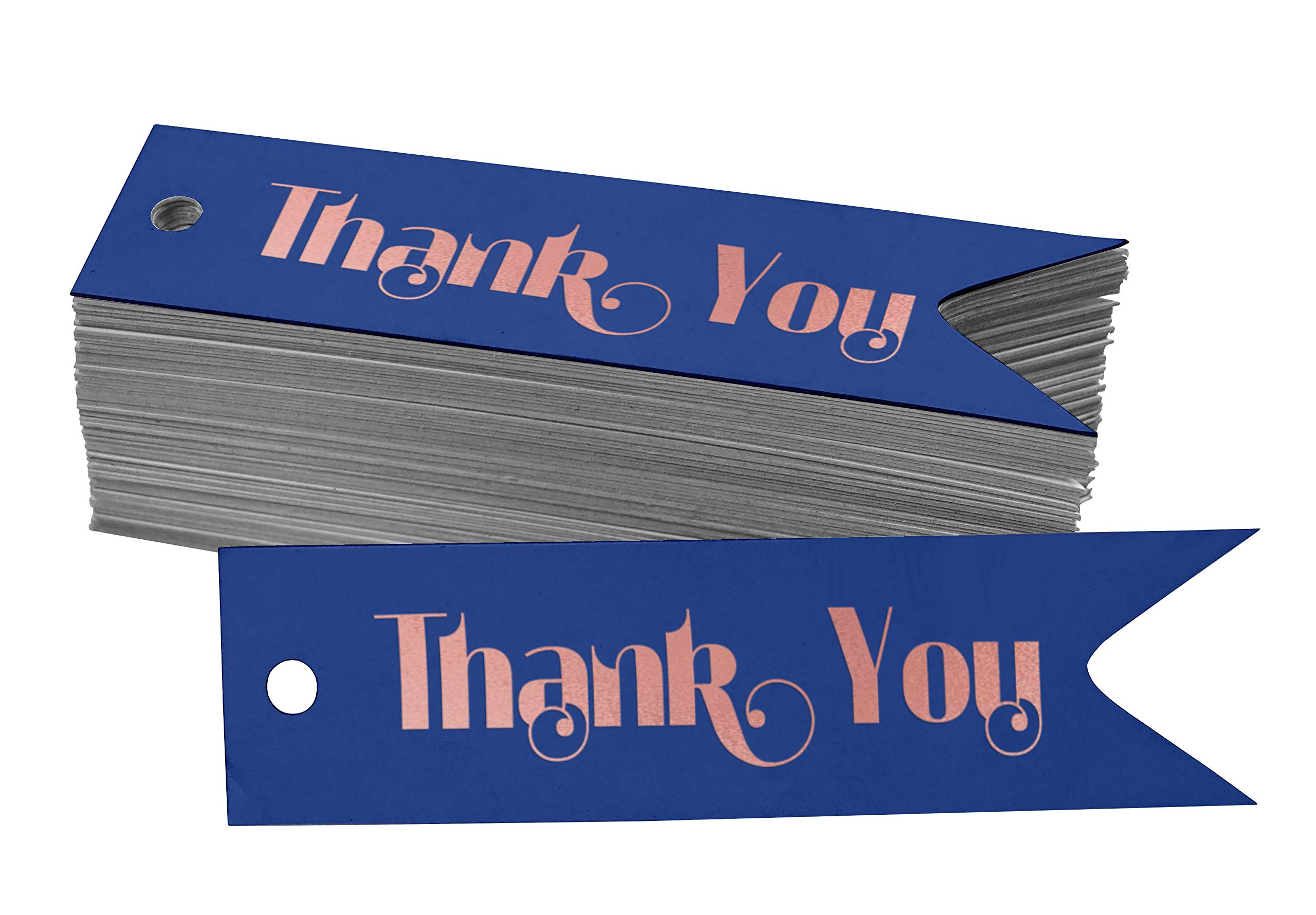 Elegant Real Rose Gold Foil Thank You Tags for Bridal Showers - 50 Pack Wedding Favor Hang Tags - Perfect for Bridal Party Favors, Baby Showers & Special Events