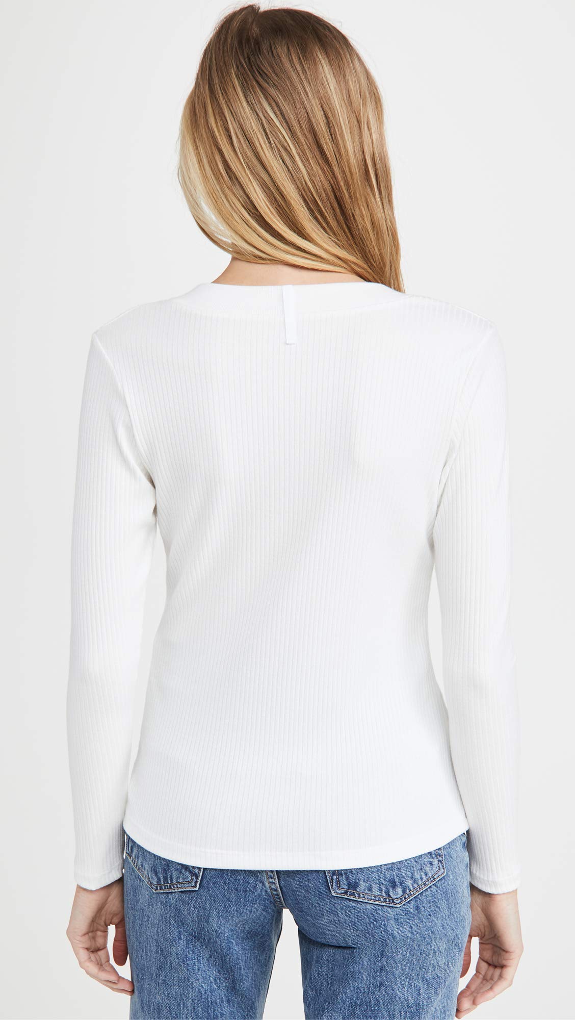 Women's Long Sleeve Ribbed T-Shirt - Soft Stretch Comfort Fit Casual Top for Everyday Wear | Perfect for Layering, Office, and Weekend Outfits