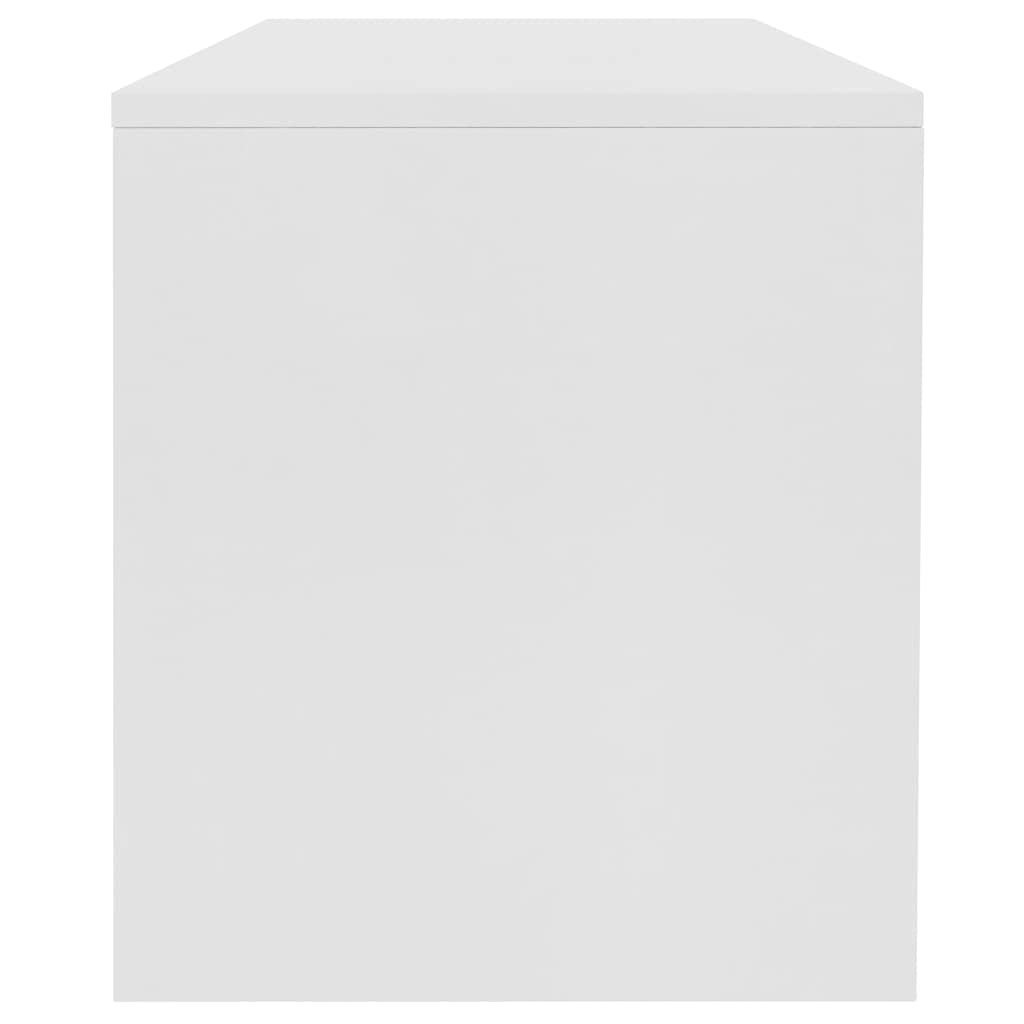 Modern White Coffee Table with Shelf - 39.4