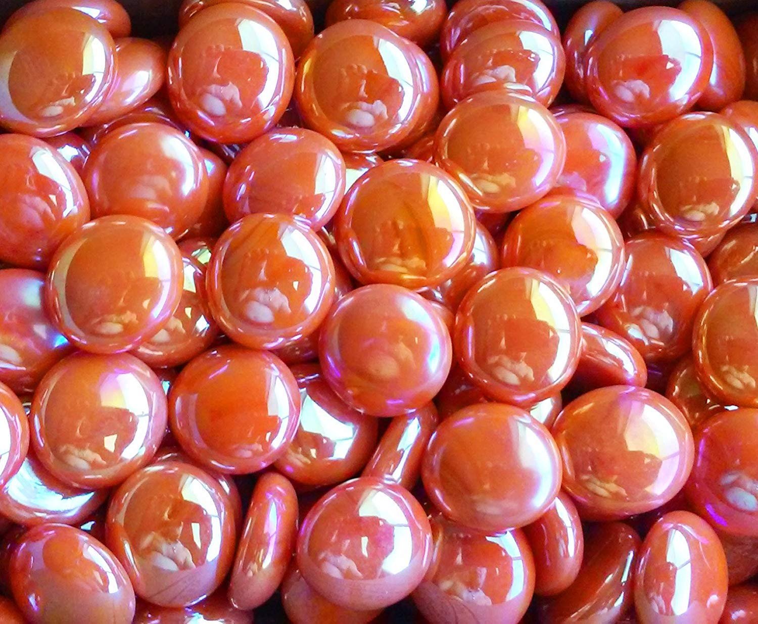1 LB Opal Orange Irid Medium Glass Gems - Vase Fillers for Home Decor, Wedding Centerpieces, DIY Crafts & Floral Arrangements
