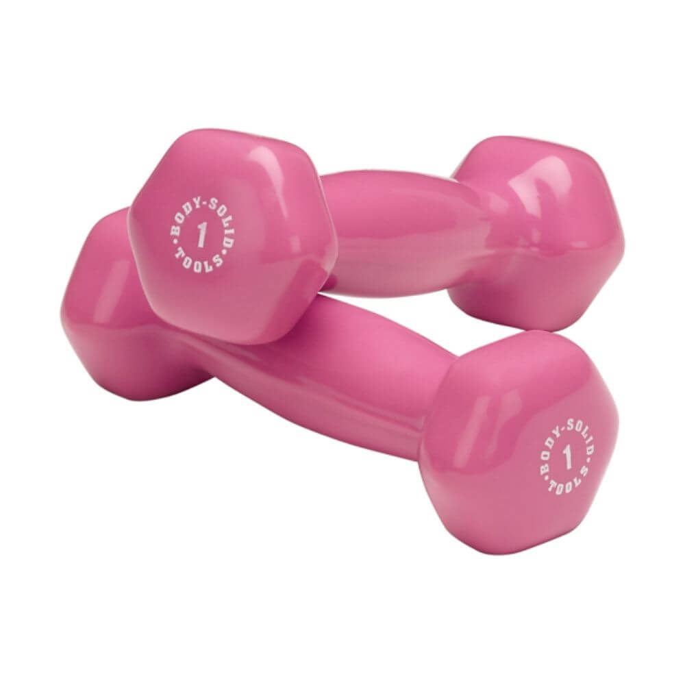 Body Solid BSTVD Vinyl Dumbbells - Premium Home Gym Equipment for Strength Training & Fitness Workouts - Perfect for Home Gym, CrossFit, and Weightlifting