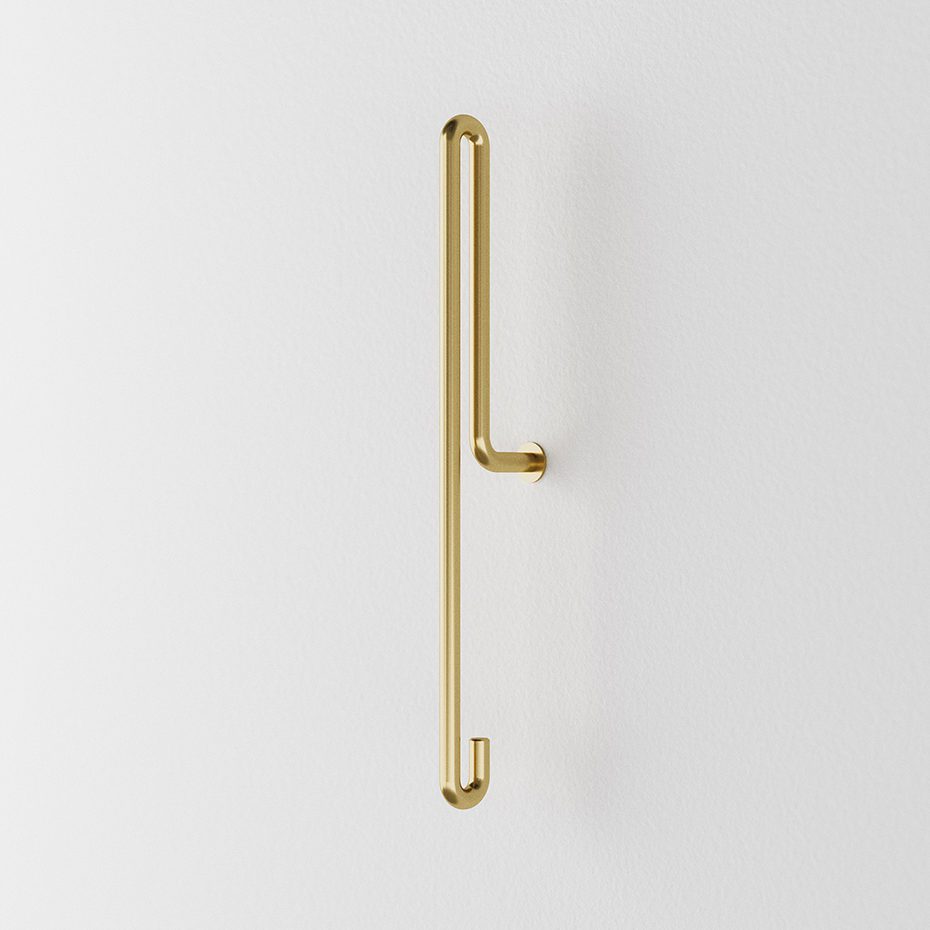 MOEBE Minimalist Wall Hook - Matt Gold Finish, Large Size - Perfect for Hanging Coats, Hats, and Decor in Modern Homes