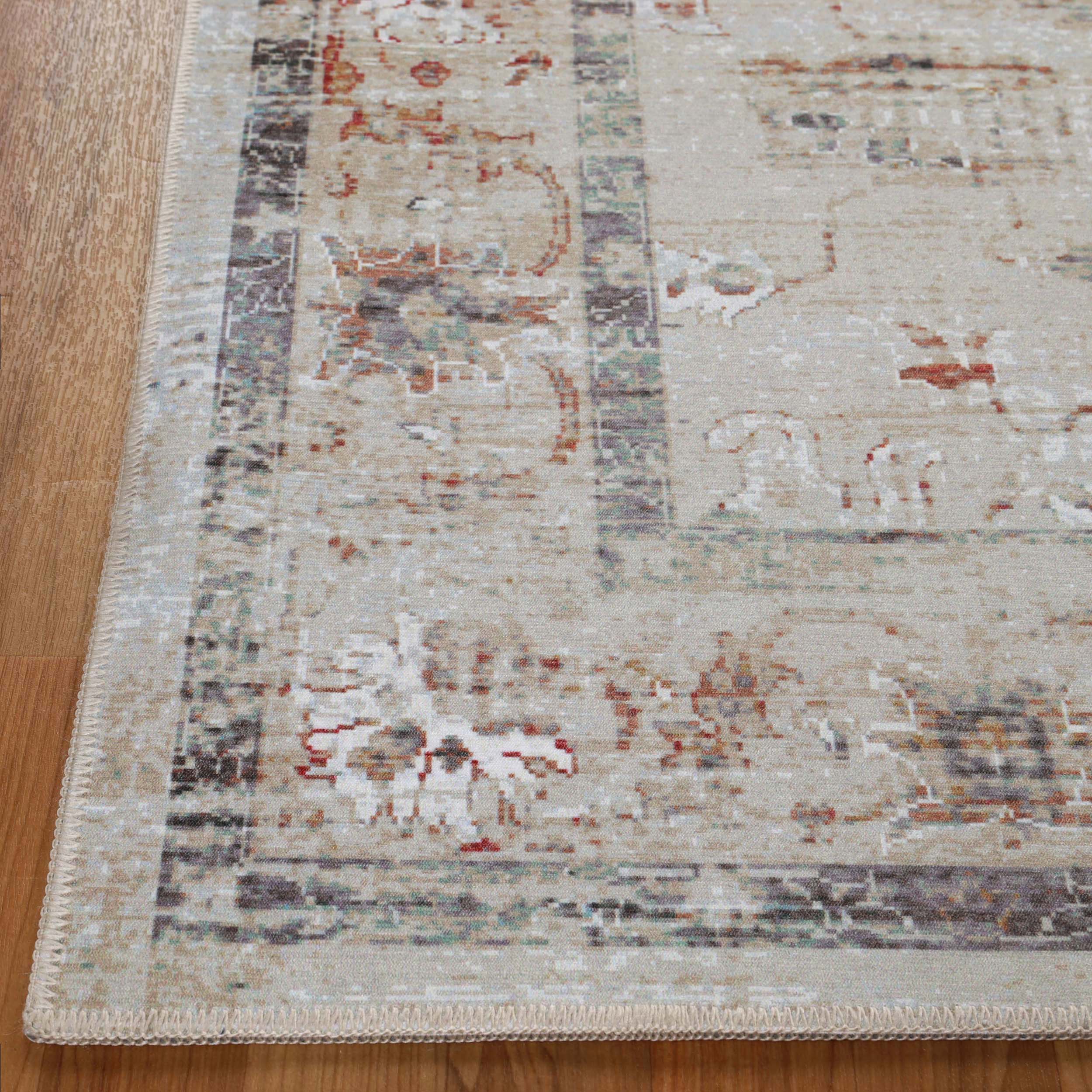 Elegant Swan Floral Non-Slip Washable Indoor Area Rug - Perfect for Living Room, Bedroom, or Hallway Runner