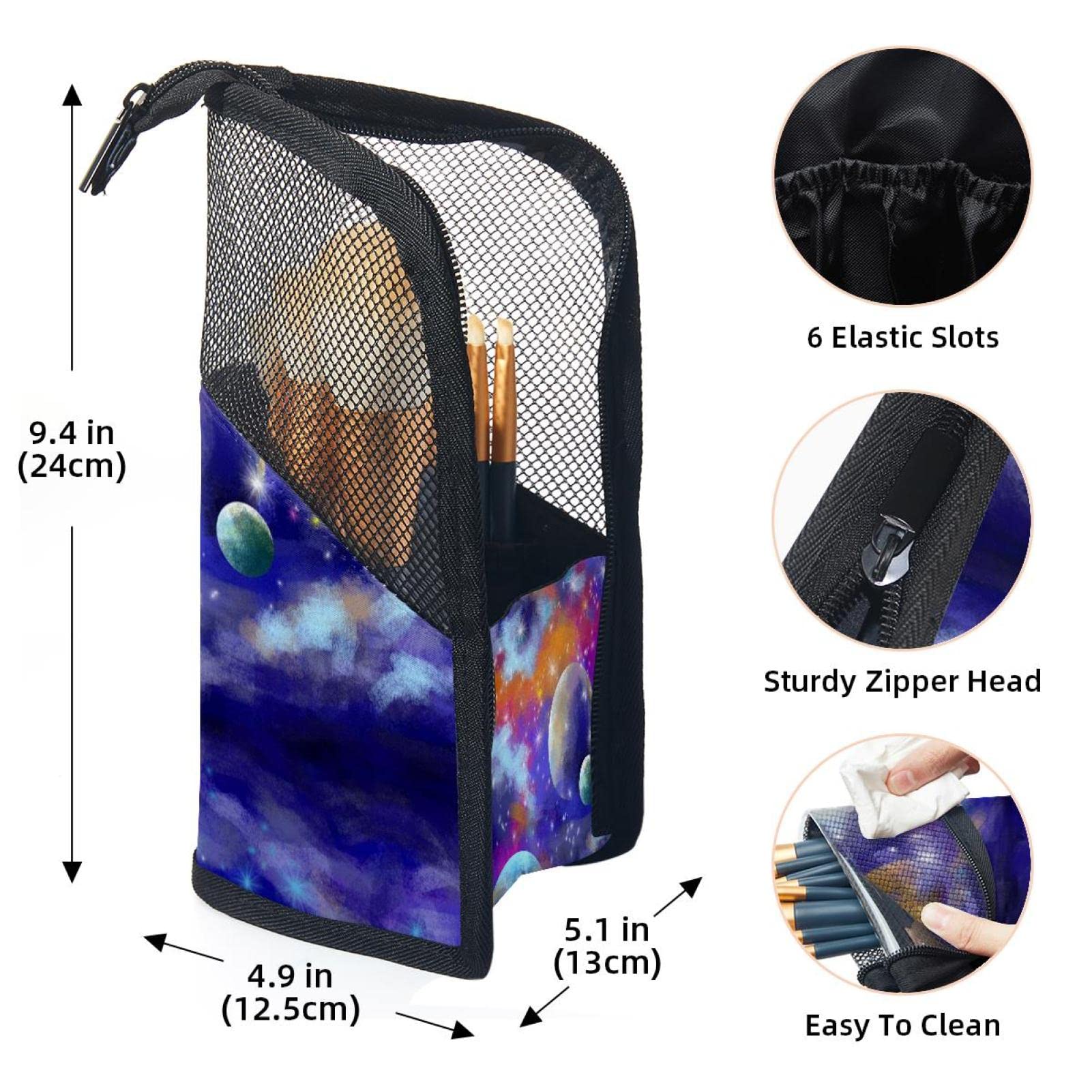 Premium Makeup Brush Organizer Bag with 12 Slots - Nebula Sky Galaxy Design - Portable Cosmetic Brush Holder Case for Travel & Home Storage - Perfect for Makeup Artists & Beauty Enthusiasts