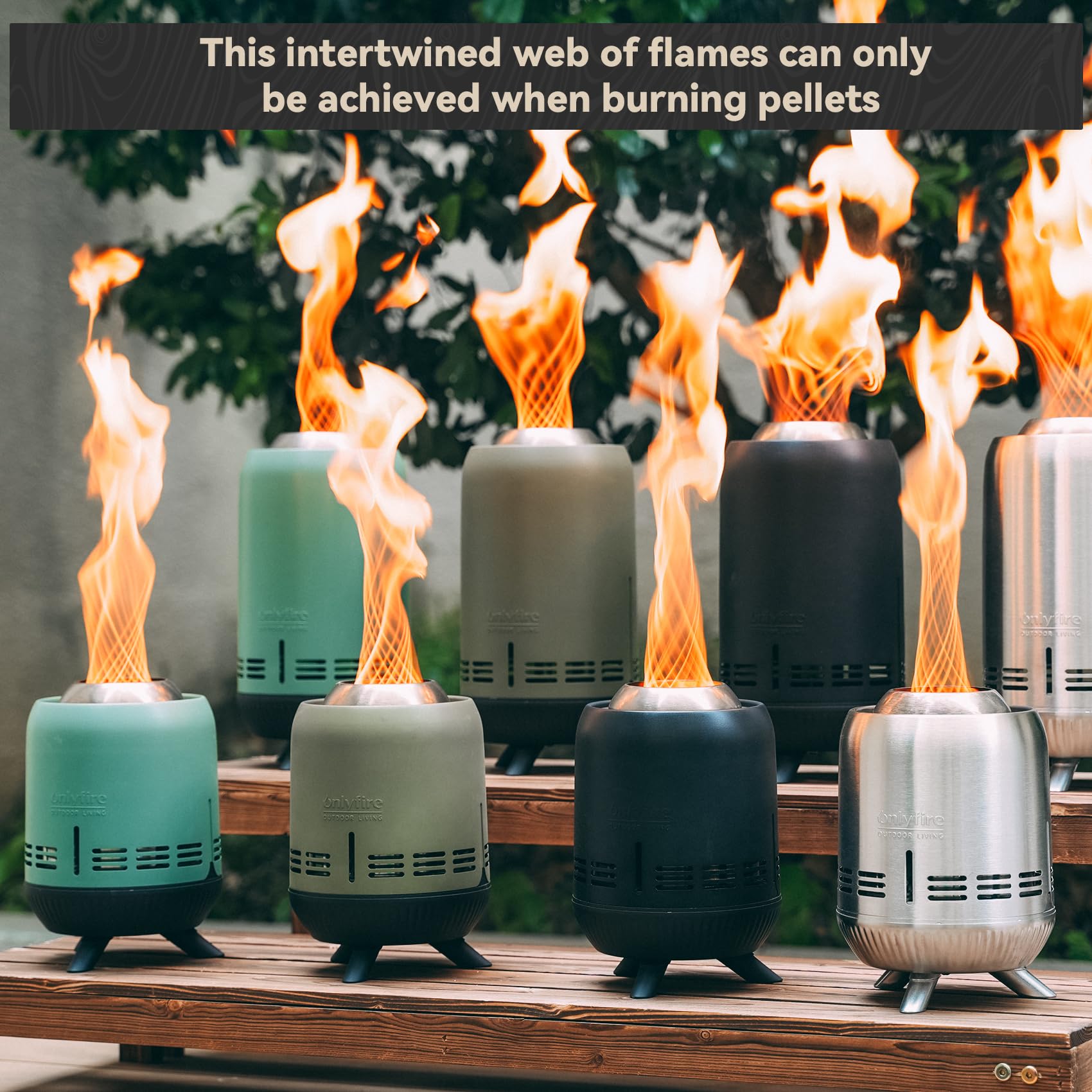 Onlyfire Mini Fire Pit with Unique Flame - Portable Outdoor Smokeless Fireplace for Wood & Pellets - Includes Carrying Bag for Camping, Tailgating, Backyard & Patio Bonfires - Perfect for Outdoor Gatherings, BBQ Nights & Cozy Evenings (Black, Model FP055)