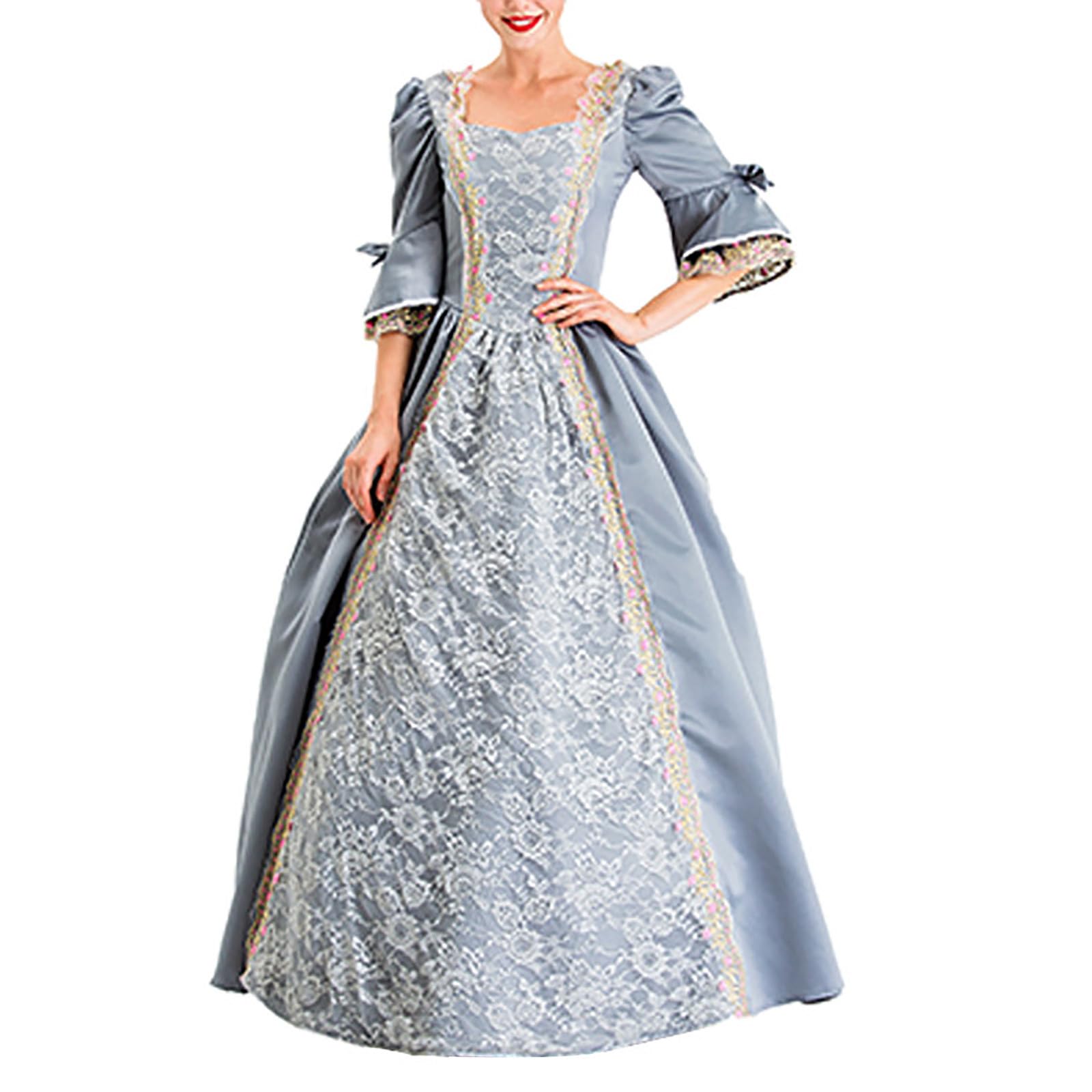 Victorian Dress for Women - Retro Medieval Renaissance Corset Dress with Flare Sleeves | Elegant Ball Gown for Cocktail Parties, Cosplay, and Historical Reenactments