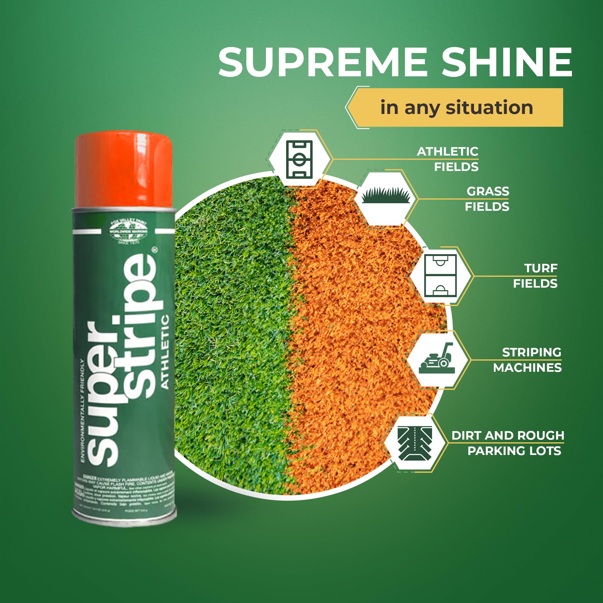 Fox Valley Athletic Field Marking Paint - Easy to Use Grass & Turf Paint for Tennis, Basketball Courts - 18 oz Cartridge (Pack of 12) in Hot Orange - Perfect for Outdoor Sports Field Maintenance & Line Marking