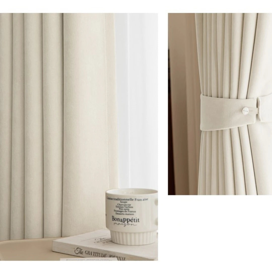 Isabel Plush Chenille Thermal Blackout Curtains for Bedroom - Custom Size, Noise Reducing, Energy Efficient, 100% Light Blocking for Better Sleep & Privacy