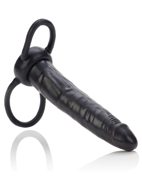 Black Dual Penetrator Dildo Cock Ring - Enhance Couples Play & Solo Pleasure for Intimate Moments