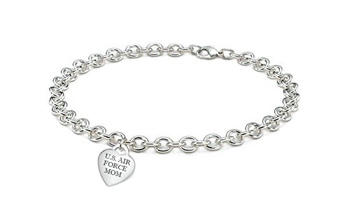 Personalized Plated Air Force Mom Necklace - Custom Military Jewelry Gift for Air Force Mothers | Perfect for Mother's Day, Birthday & Military Appreciation
