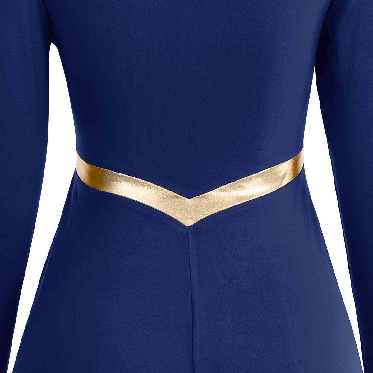 Metallic Cross Praise Dance Dresses for Women - Liturgical Worship Long Sleeve Flowy Dress - Perfect for Church Performances, Gospel Choir & Worship Events