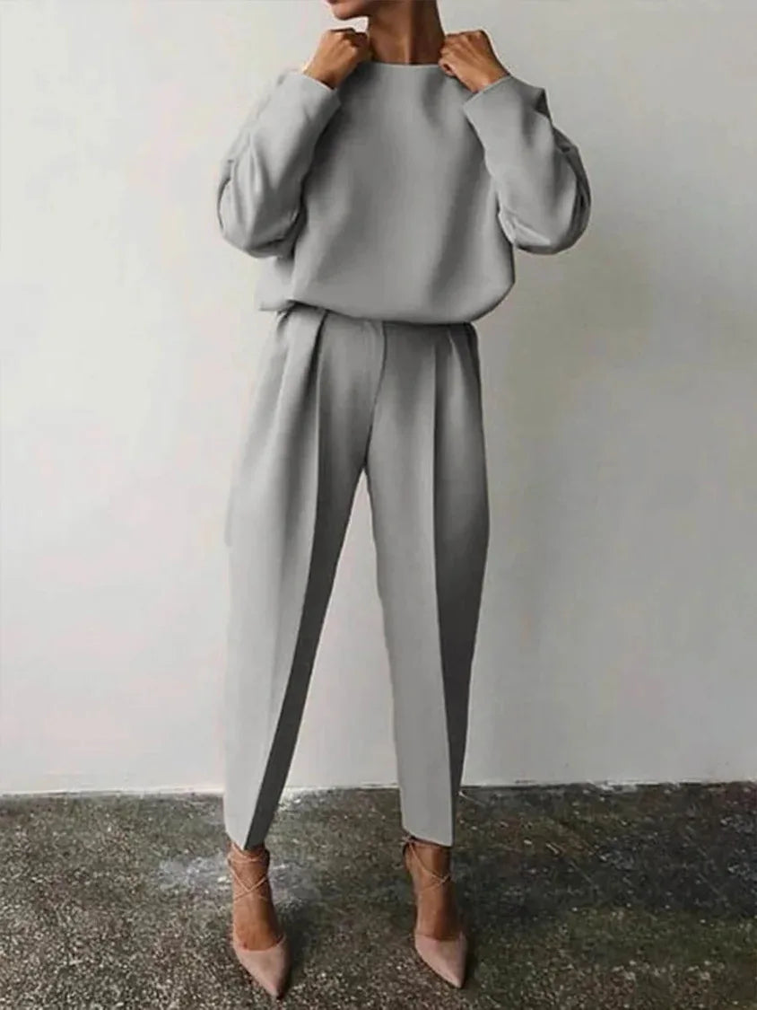 2 Piece Women's Tracksuit Set - Solid Color Casual Sportswear with Drawstring Joggers (Spring/Autumn/Winter) - Plus Size 3XL - Perfect for Gym, Yoga, Running & Lounge Wear