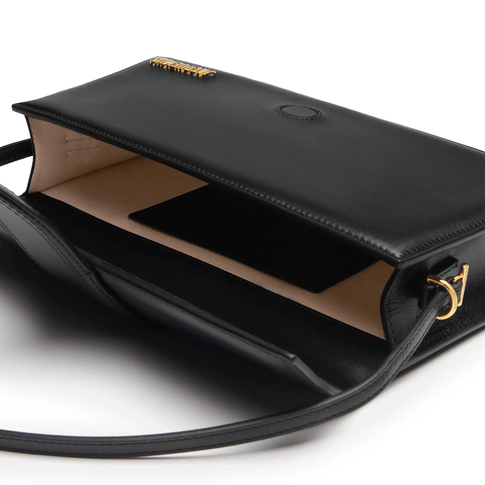 Jacquemus Le Bambino Long Flap Black Leather Shoulder Bag for Women | Luxury Designer Crossbody Purse | Perfect for Date Night, Parties & Travel Accessories