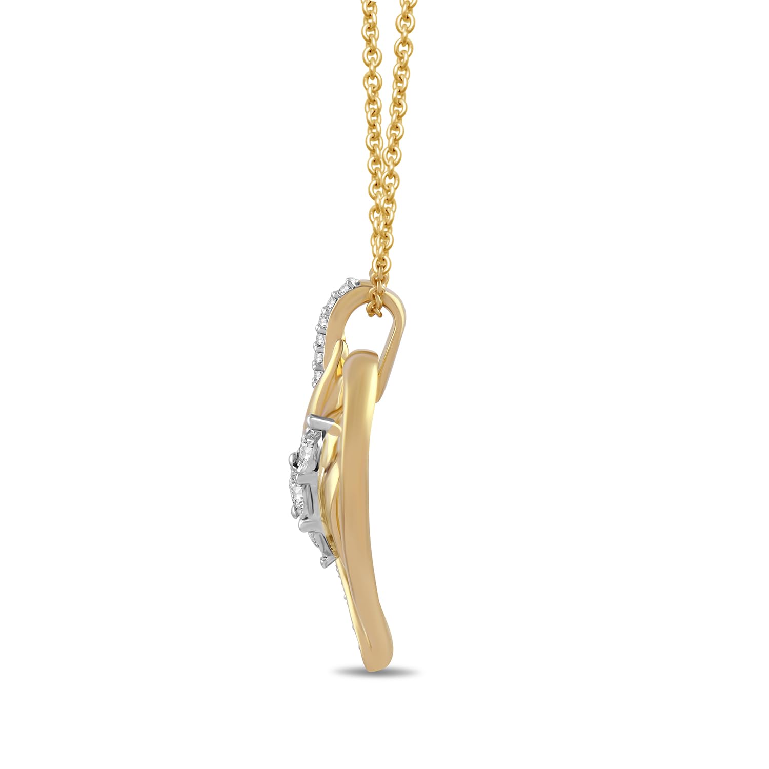 Amazon Essentials Diamond 3 Stone Pendant Necklace (1/4 cttw), 18