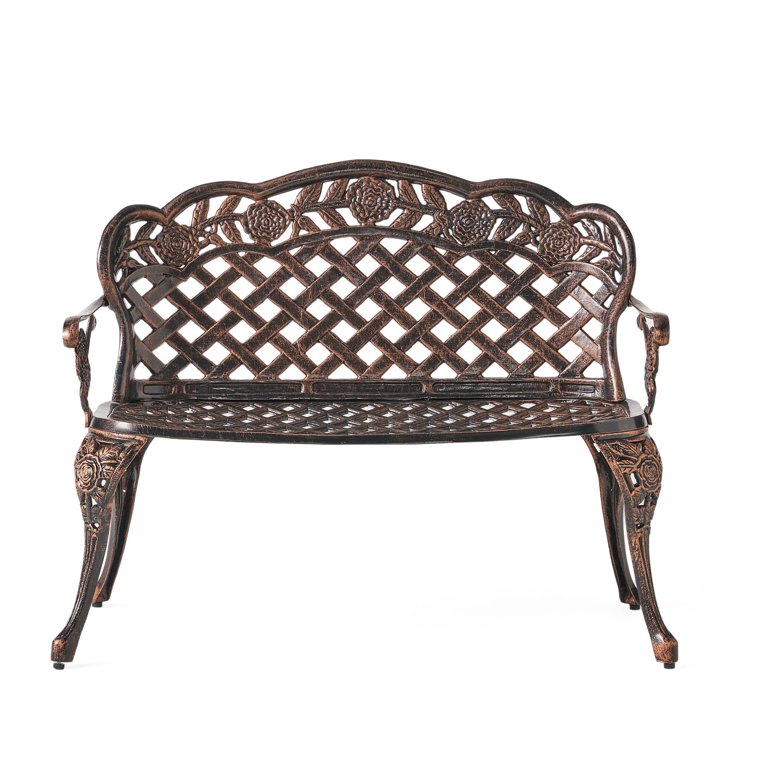 Lucia Outdoor Garden Bench - Weather-Resistant Wooden Patio Seating for Backyard, Porch, and Deck - Perfect for Relaxing and Entertaining Outdoors