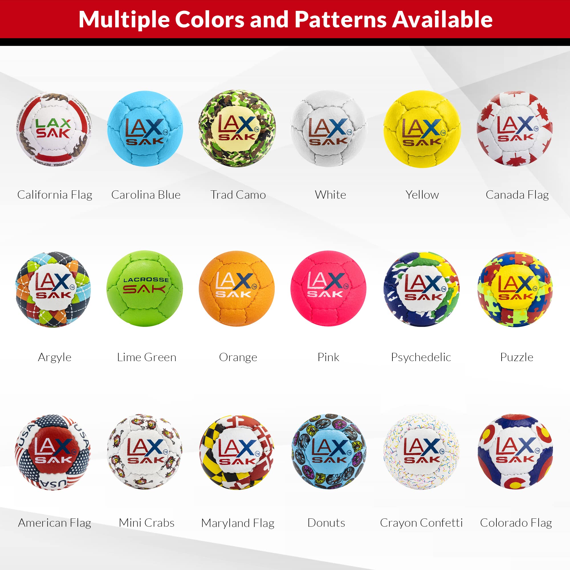 Lax Sak Soft Practice Lacrosse Balls - 1 to 120 Pack Options | Regulation Size & Weight for Indoor/Outdoor Training | Reduced Bounce for Safer Wall Drills, Passing Practice & Team Training Sessions