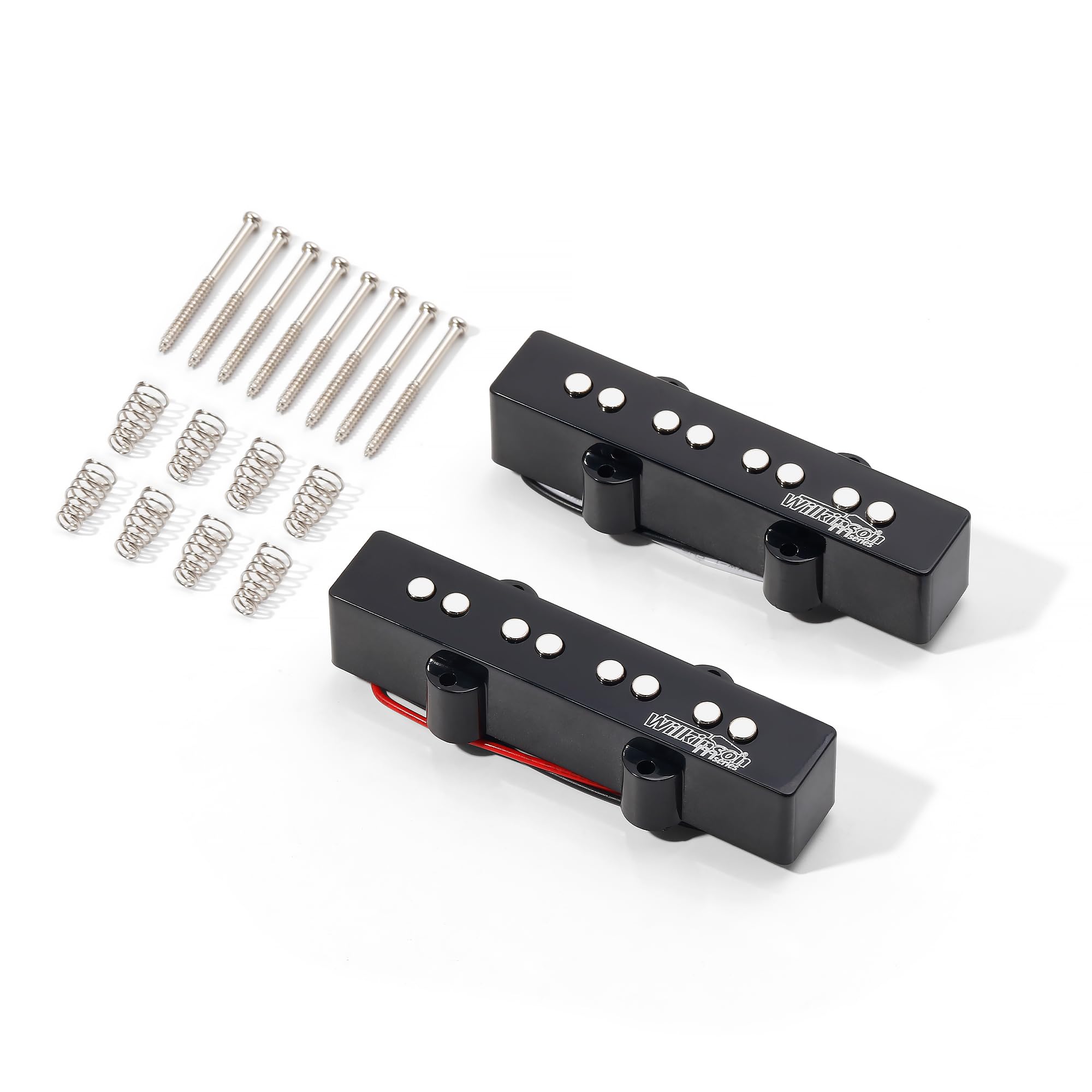 Wilkinson WOJB Ceramic 4-String Jazz Bass Pickup Set - Neck & Bridge Pickups for JB Style Bass Guitar - Perfect for Jazz, Rock & Studio Recording