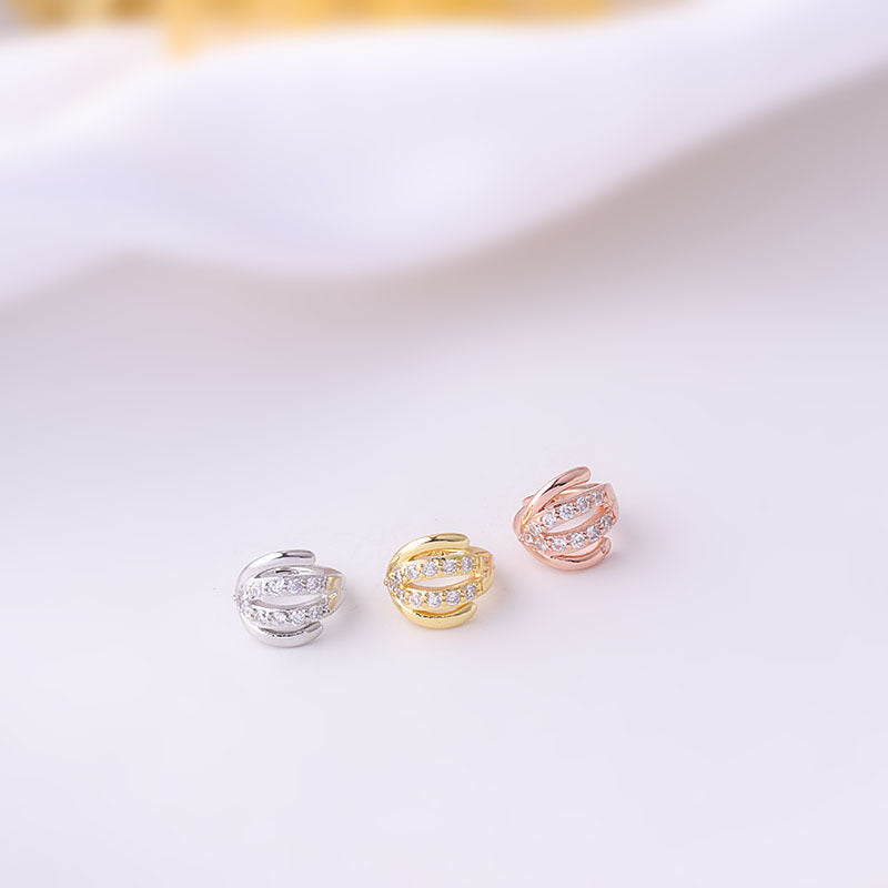 18K Rose Gold Swallow Heart Tiny Cartilage Hoop Earrings for Women - Dainty Minimalist Stud Earrings for Helix, Tragus, or Lobe Piercing - Perfect for Everyday Wear, Date Night & Gifts