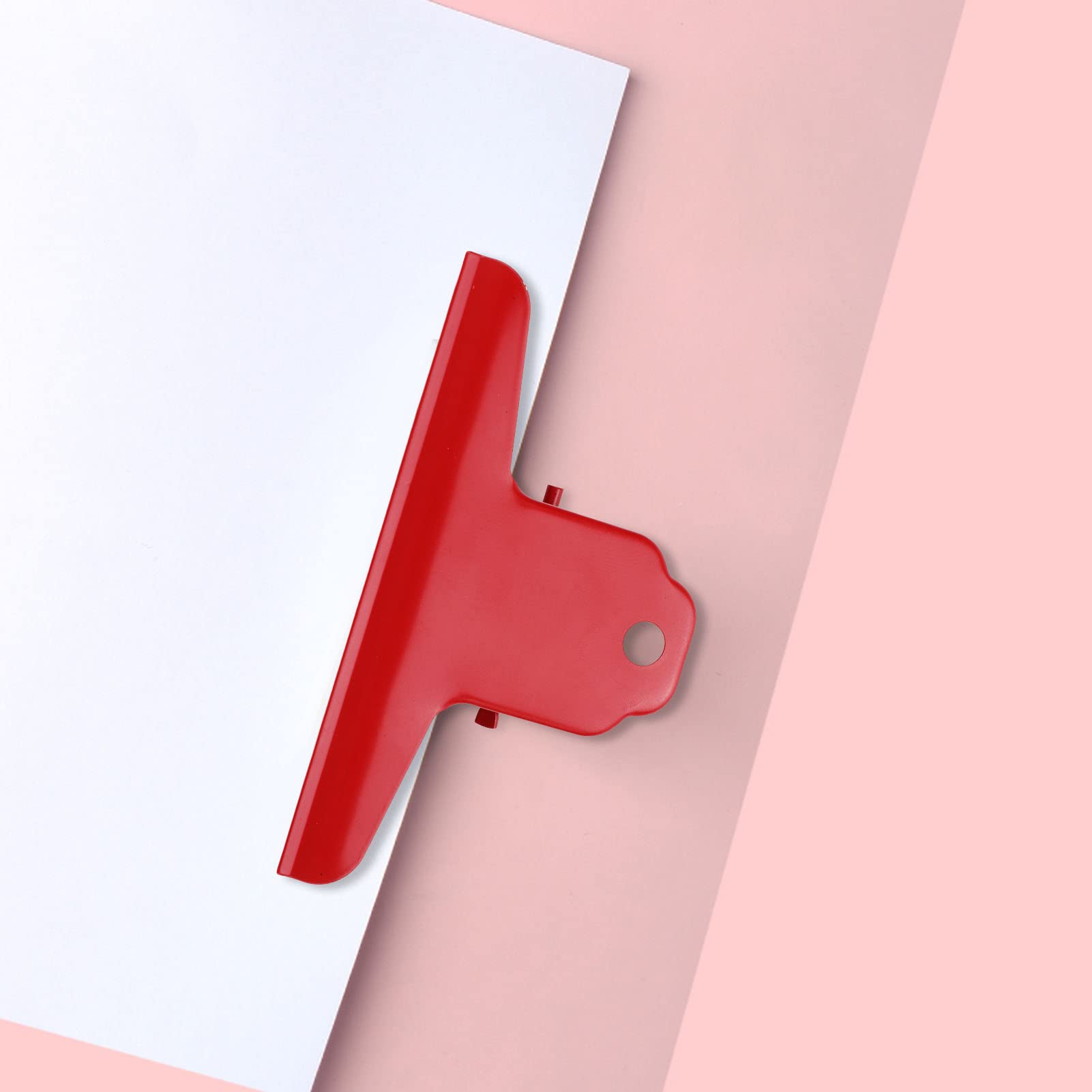 Metal Jumbo Binder Clips for Office & School Supplies - Heavy Duty Paper Clamps, File Holders for Documents, Photos & Pictures - Perfect for Home, Office & Classroom Organization (Red)