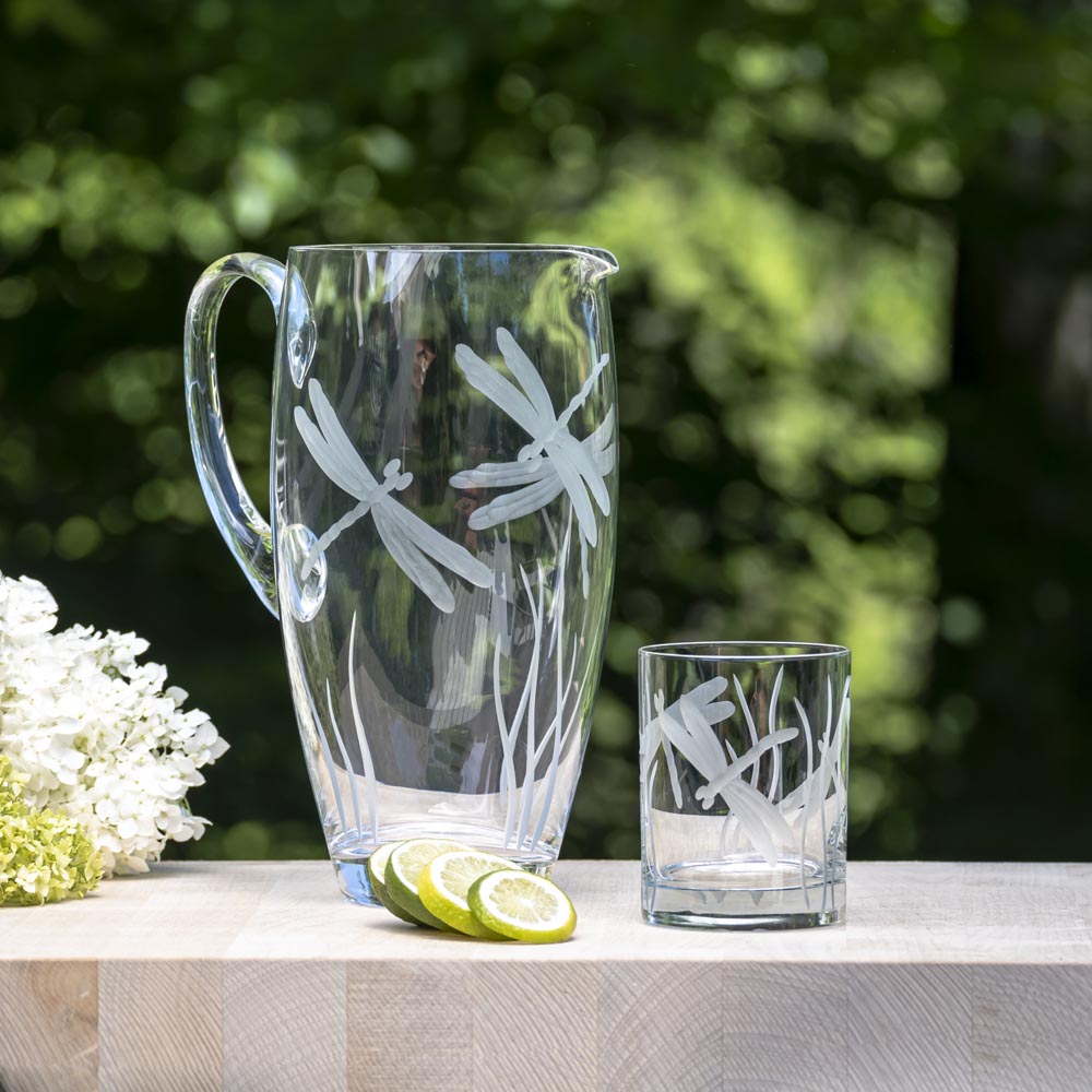 Premium Dragonfly 13oz Double Old Fashioned Glasses - Set of 4 | Heavy Base Cocktail Glasses for Whiskey, Bourbon & Scotch | Perfect for Home Bars, Parties & Gifts