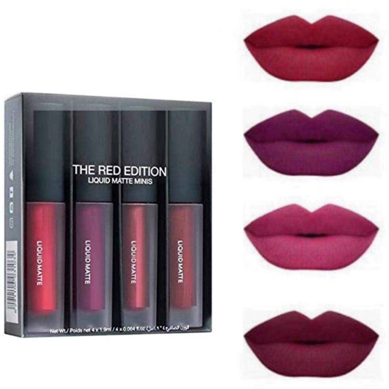 Qul.W Liquid Matte Minis Lipstick Set - 5 Shades of Red (8ml Each) | Long-Lasting, Velvet Finish | Perfect for Parties, Date Nights & Everyday Wear