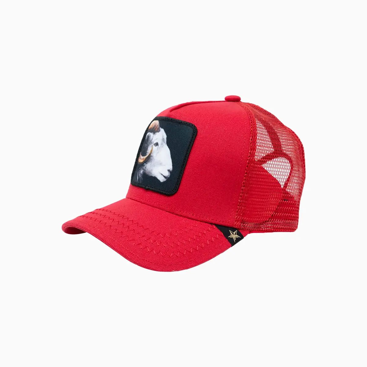 Goat Trucker Hat for Men & Women - Adjustable Snapback Cap with Mesh Back - Stylish & Comfortable for Outdoor Activities, Sports, and Casual Wear