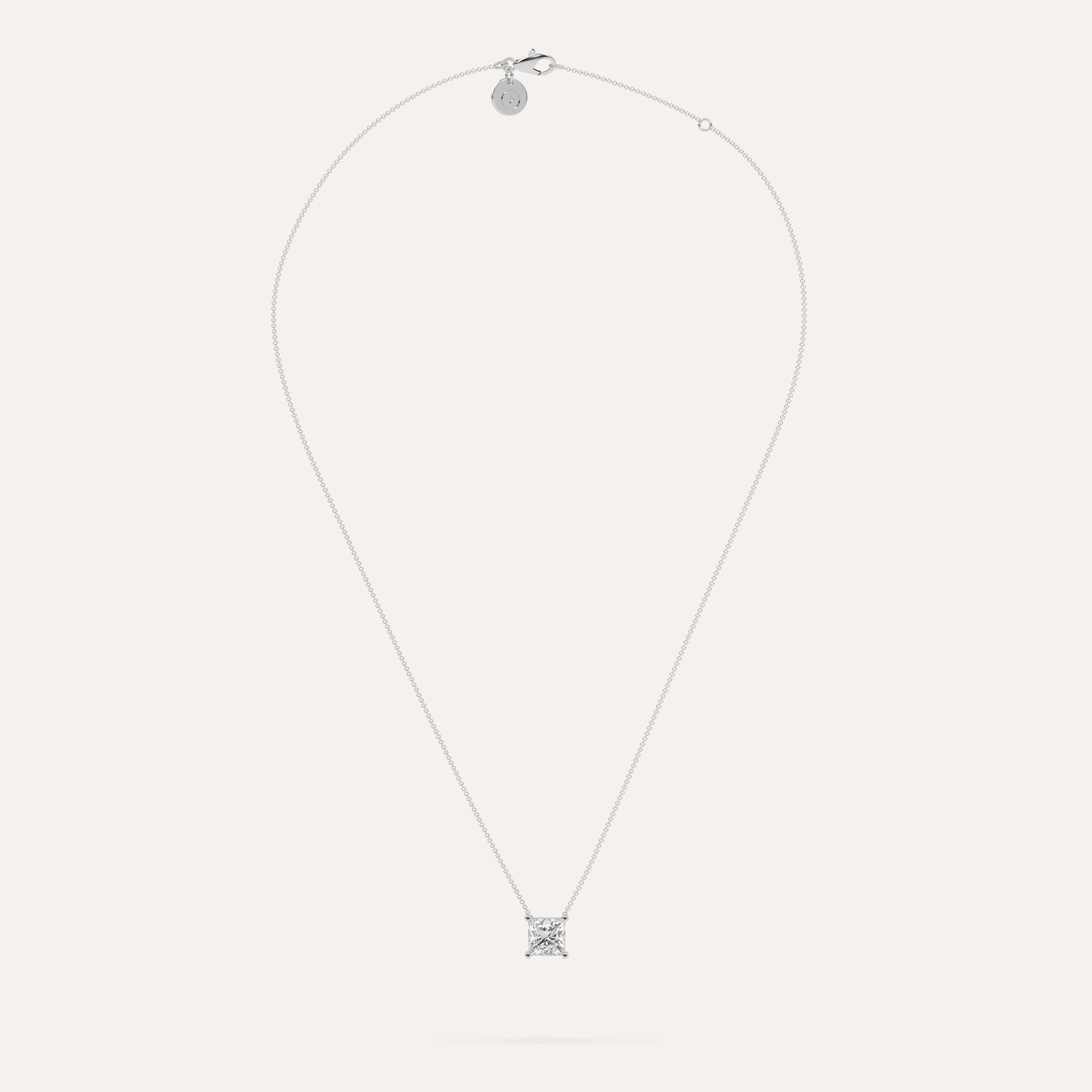 2 Carat Princess Cut Floating Diamond Pendant Necklace for Women - Elegant Gift for Anniversary, Wedding & Special Occasions