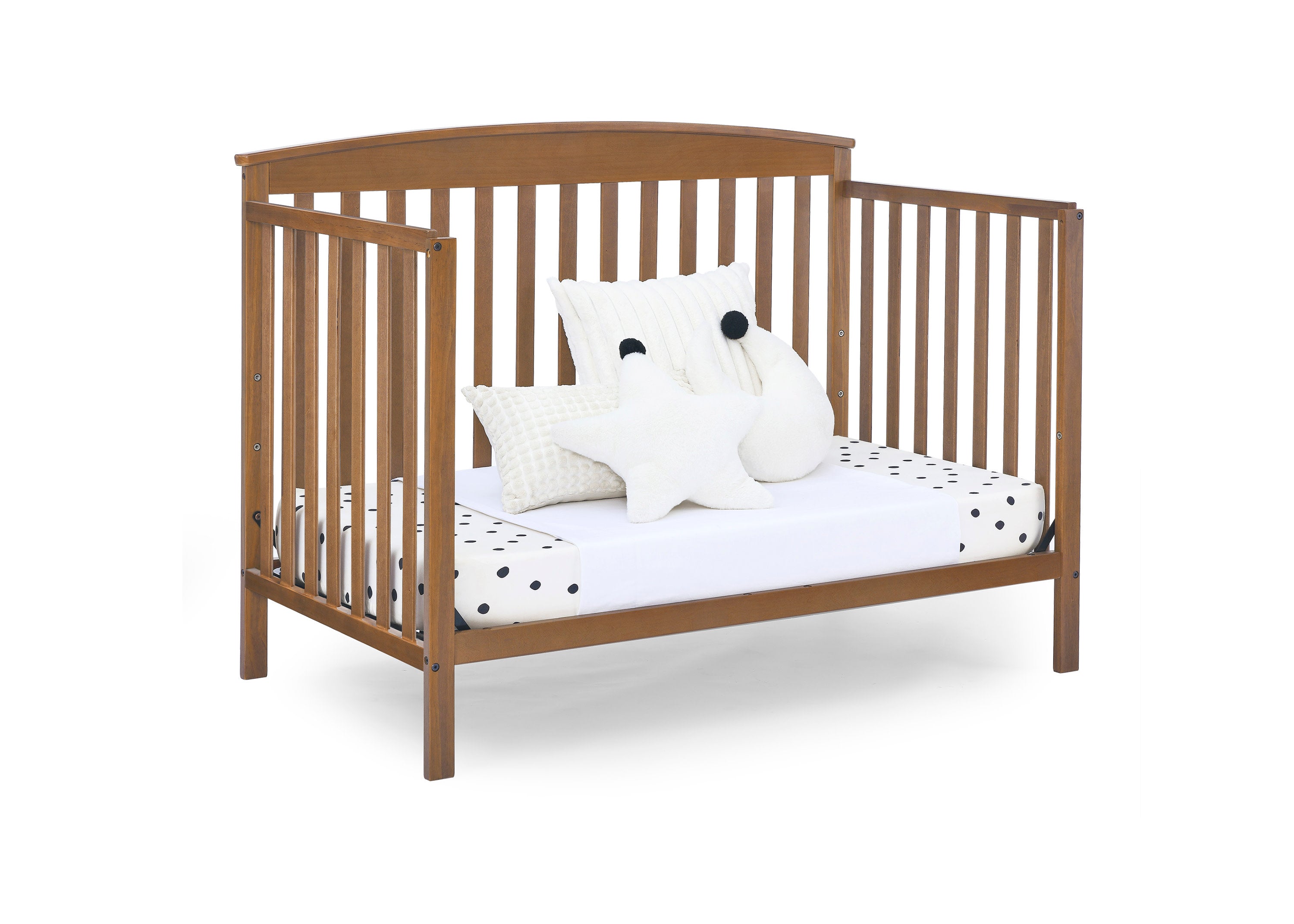 Hanover 6-in-1 Convertible Baby Crib to Toddler Bed - Adjustable Height, Greenguard Gold Certified - Perfect for Nursery, Daycare & Small Spaces