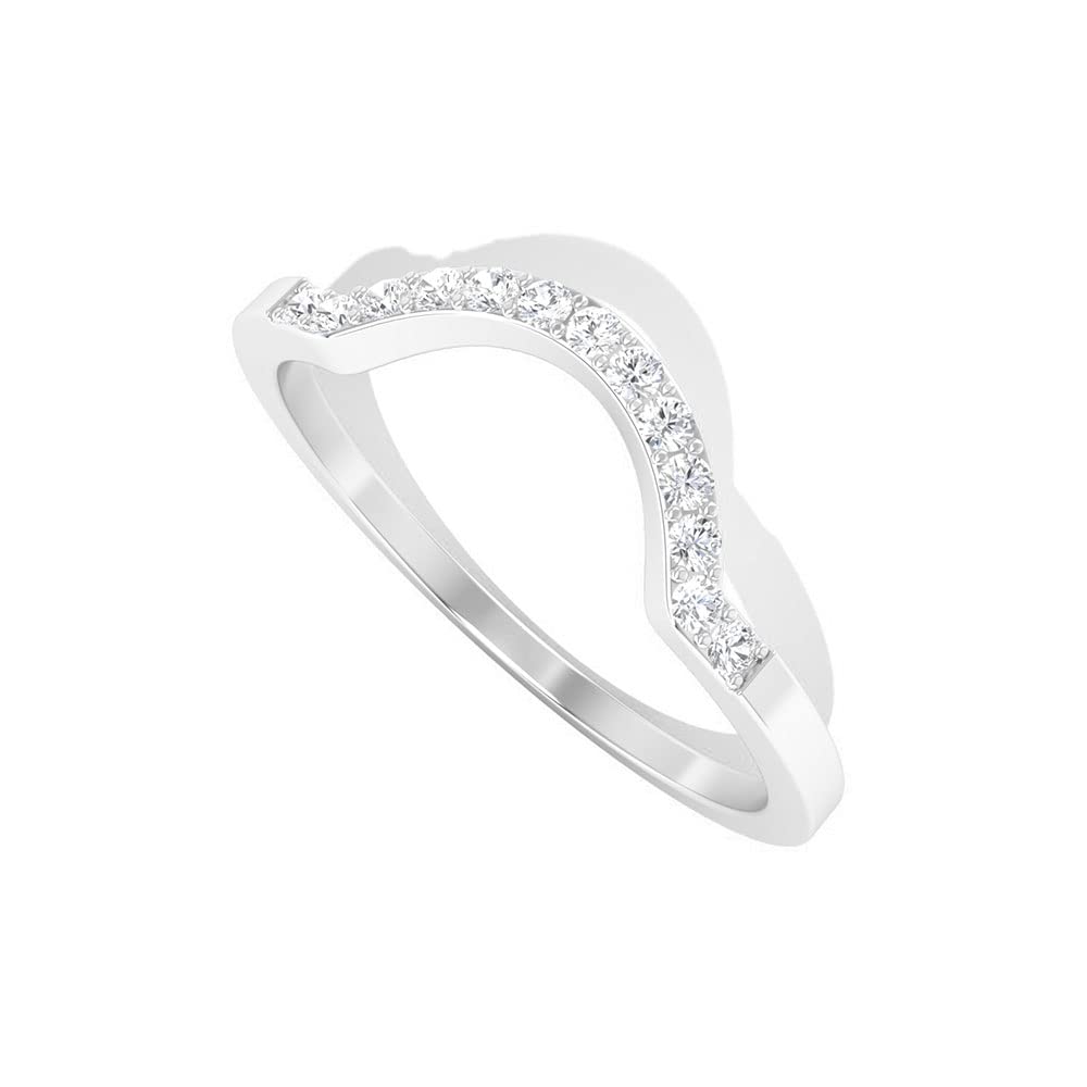 14K Solid Gold Natural Diamond Enhancer Ring for Women - Elegant Curved Diamond Ring for Engagement, Wedding & Anniversary Gifts