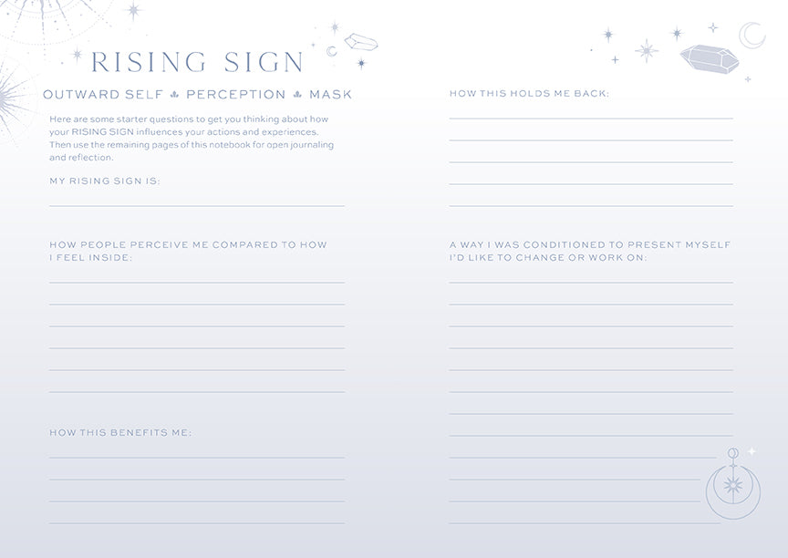 Sun Moon Rising Astrology Notebook Set - Zodiac Journal for Horoscope Tracking & Birth Chart Notes | Perfect for Astrology Lovers, Gift for Tarot Readers & Spiritual Seekers