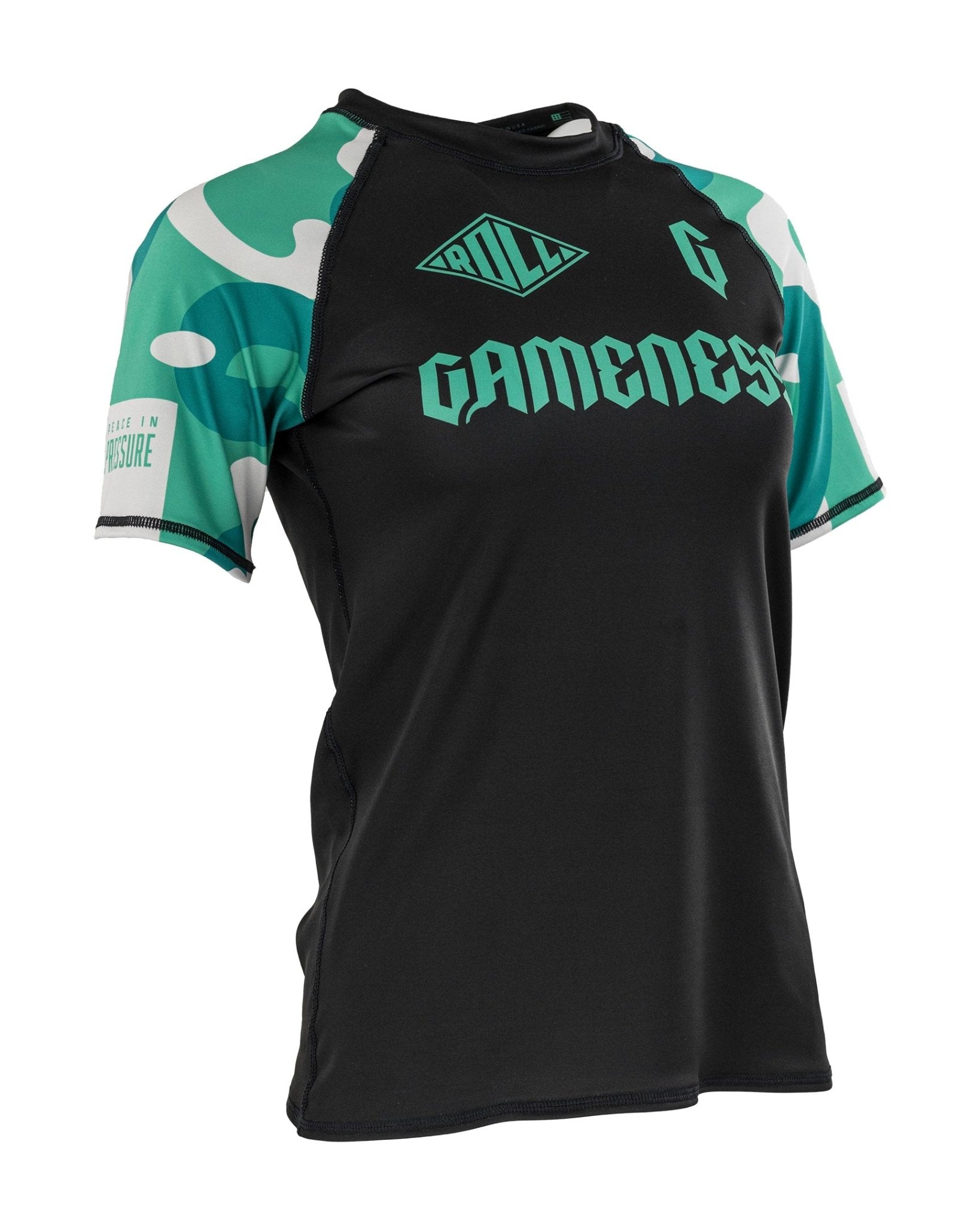 Gameness Women's Short Sleeve Bravo Rash Guard - UPF 50+ Sun Protection for BJJ, MMA & Surfing - Lightweight & Quick-Dry Training Shirt for Women's Combat Sports & Beach Activities
