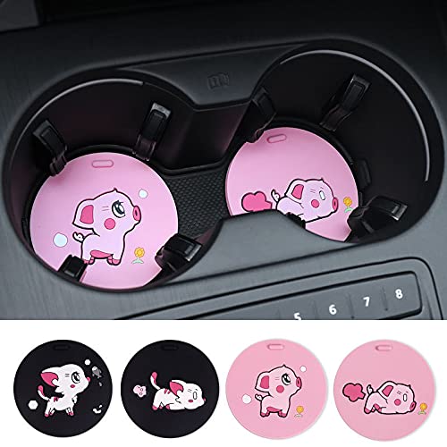 6 Pack Cute Silicone Car Coasters for Cup Holders - Non-Slip Drink Coasters for Women, Fits Most Car Models - Perfect for Coffee, Soda & Water Bottles in Your Vehicle