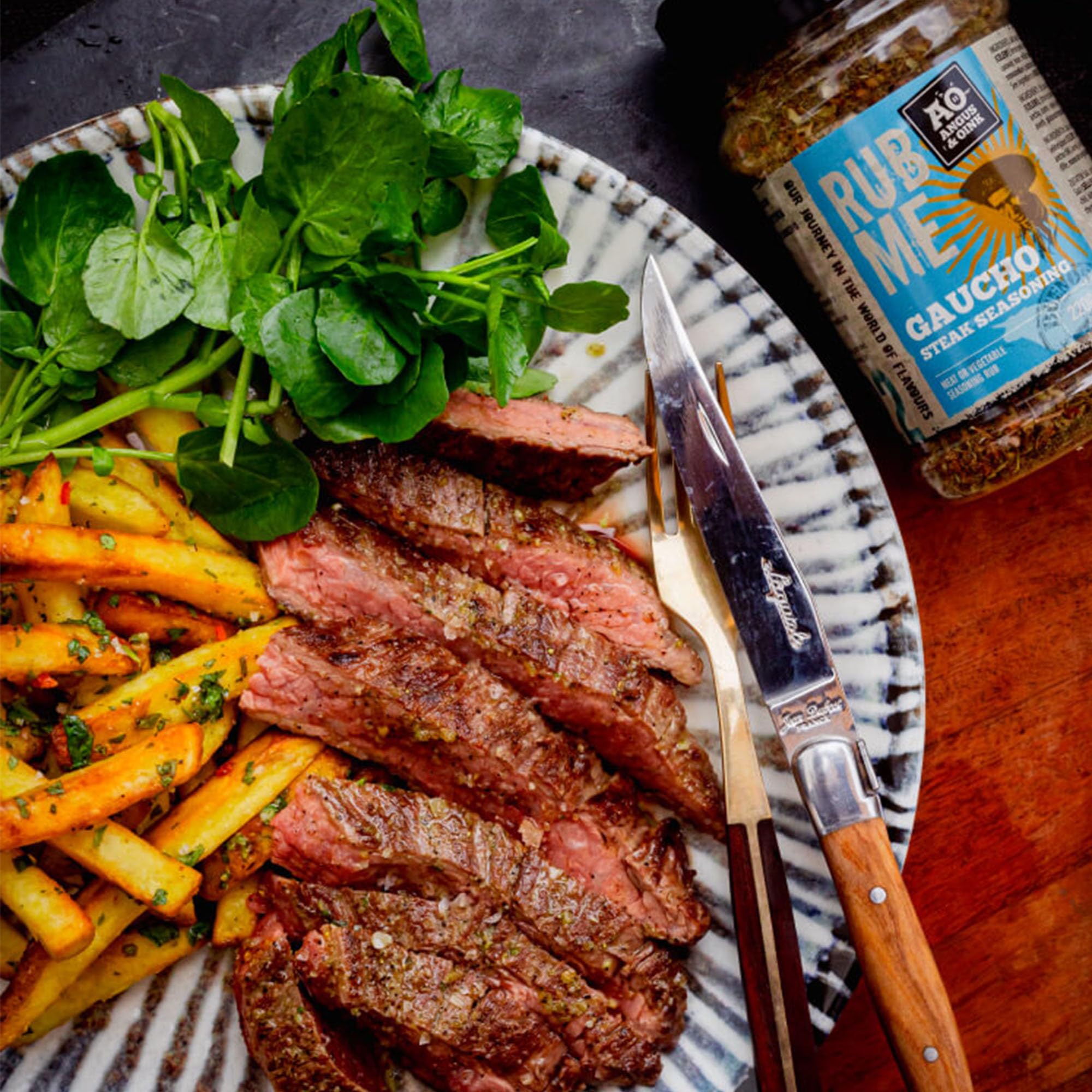 Angus & Oink Gaucho BBQ Seasoning Rub - Authentic Argentine Asado Flavor for Beef & Lamb - Gluten-Free 200g - Perfect for Grilling, Smoking & Outdoor Cooking
