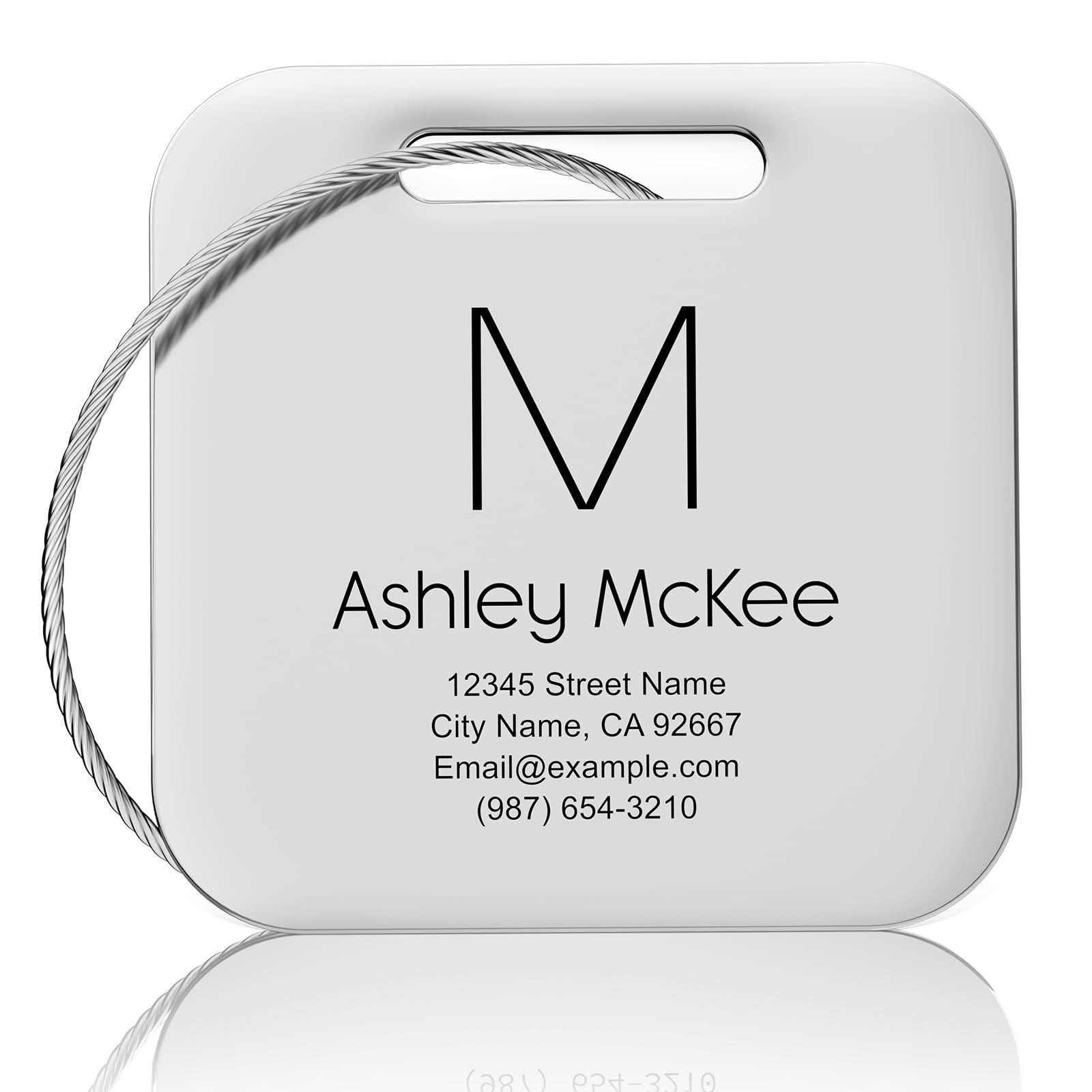 Personalized Stainless Steel Luggage Tags for Suitcases & Bags - Engraved Metal Travel Tags for Cruise, Airplane & Backpacks - Durable Custom Name ID Tags for Vacation & Business Trips